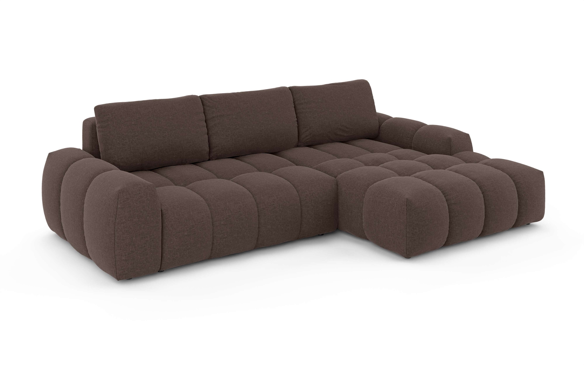INOSIGN Ecksofa »AZITA klein optionale Schlafsofa mit Bettkasten, B/T/H: 270/166,5/84cm«, L-Form mit Wellenunterfederung, Bubble-Optik