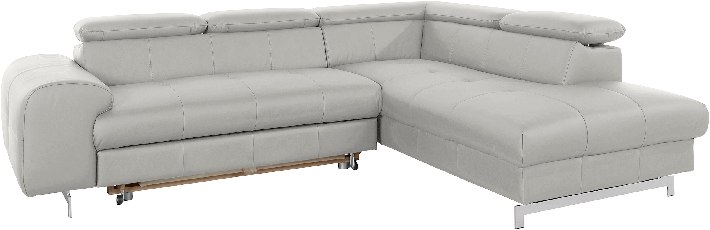 COTTA Ecksofa »Chef L-Form«, mit Kopfteilverstellung, edle Metallkufen, wahlweise mit Bettfunktion