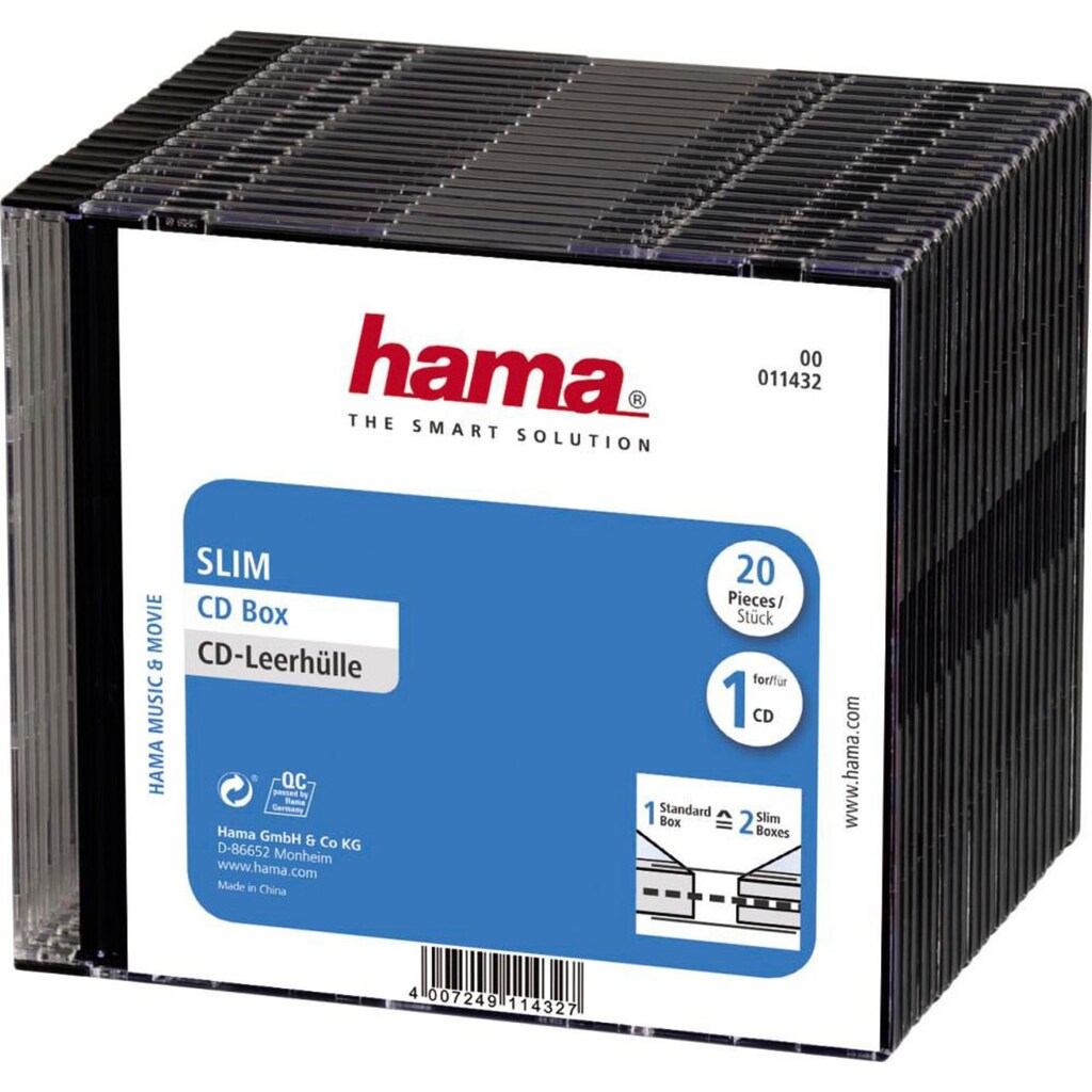 Hama CD-Hülle »CD-Slim-Box, 20er-Pack, Schwarz, Vorratspack Leerhülle«