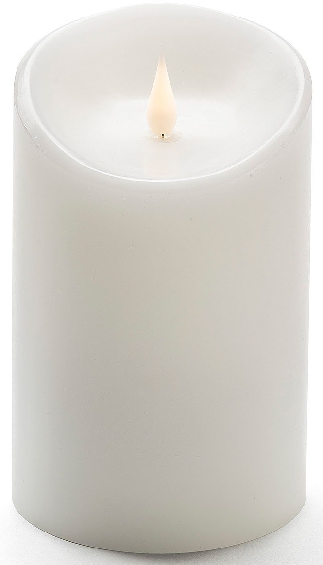KONSTSMIDE LED-Kerze, LED Echtwachskerze, weiß, mit 3D Flamme, Ø 10 cm, Höhe: 16 cm