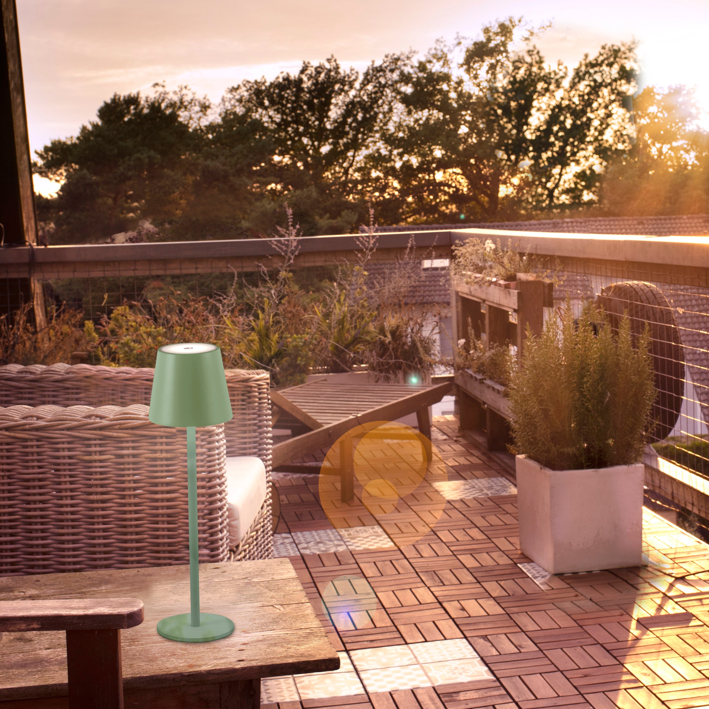 JUST LIGHT LED Tischleuchte »EURIA, 2er Set« LED-Board 2 Stk. Warmweiß LED Akku Tischlampe