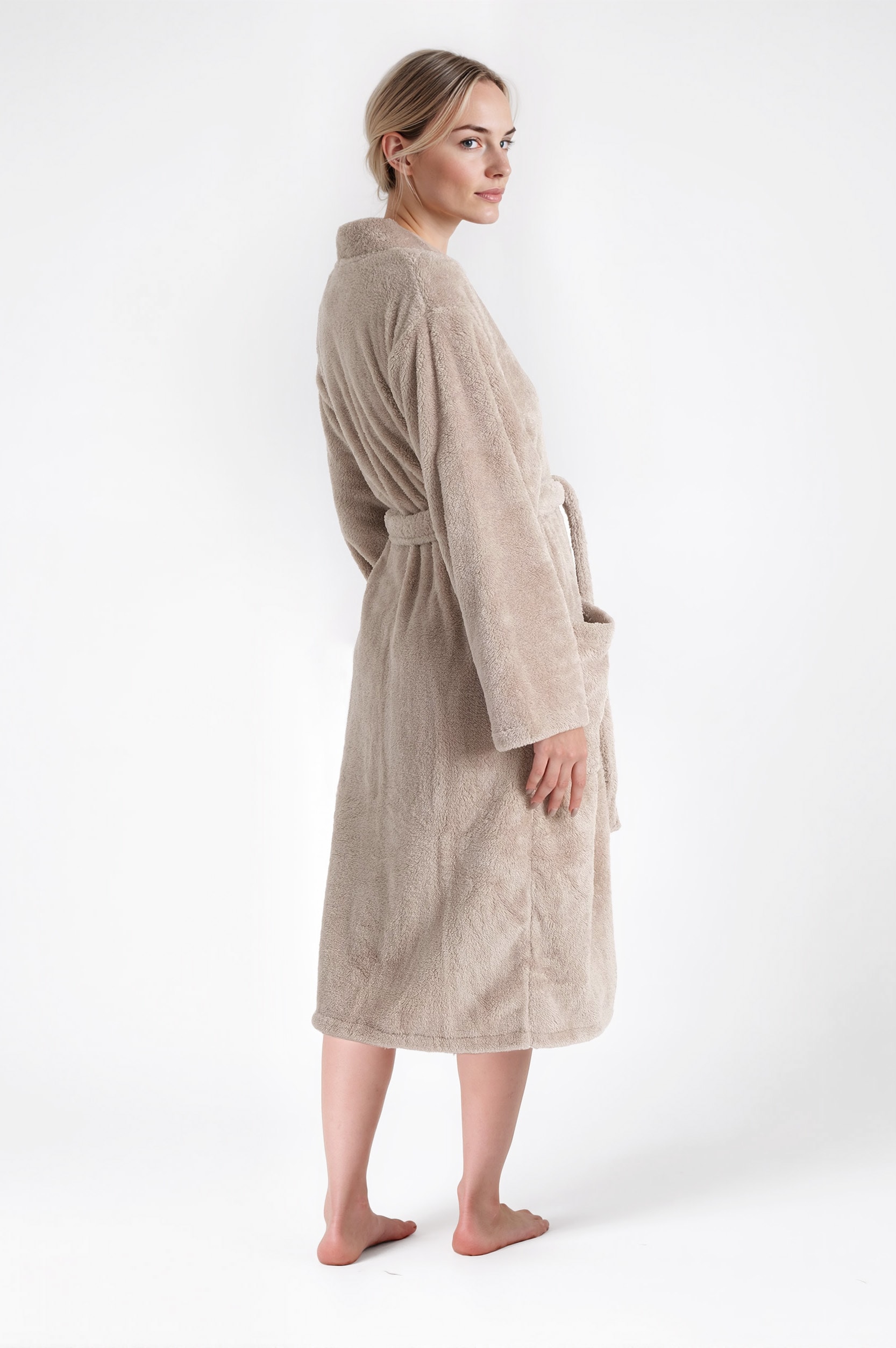my home Unisex-Bademantel »Lillou Kimono, ideal für Sauna & Spa, Hotelbademantel, Morgenmantel«, (1 St.), kuschelig weicher Fleece, für Damen und Herren, XS-3XL