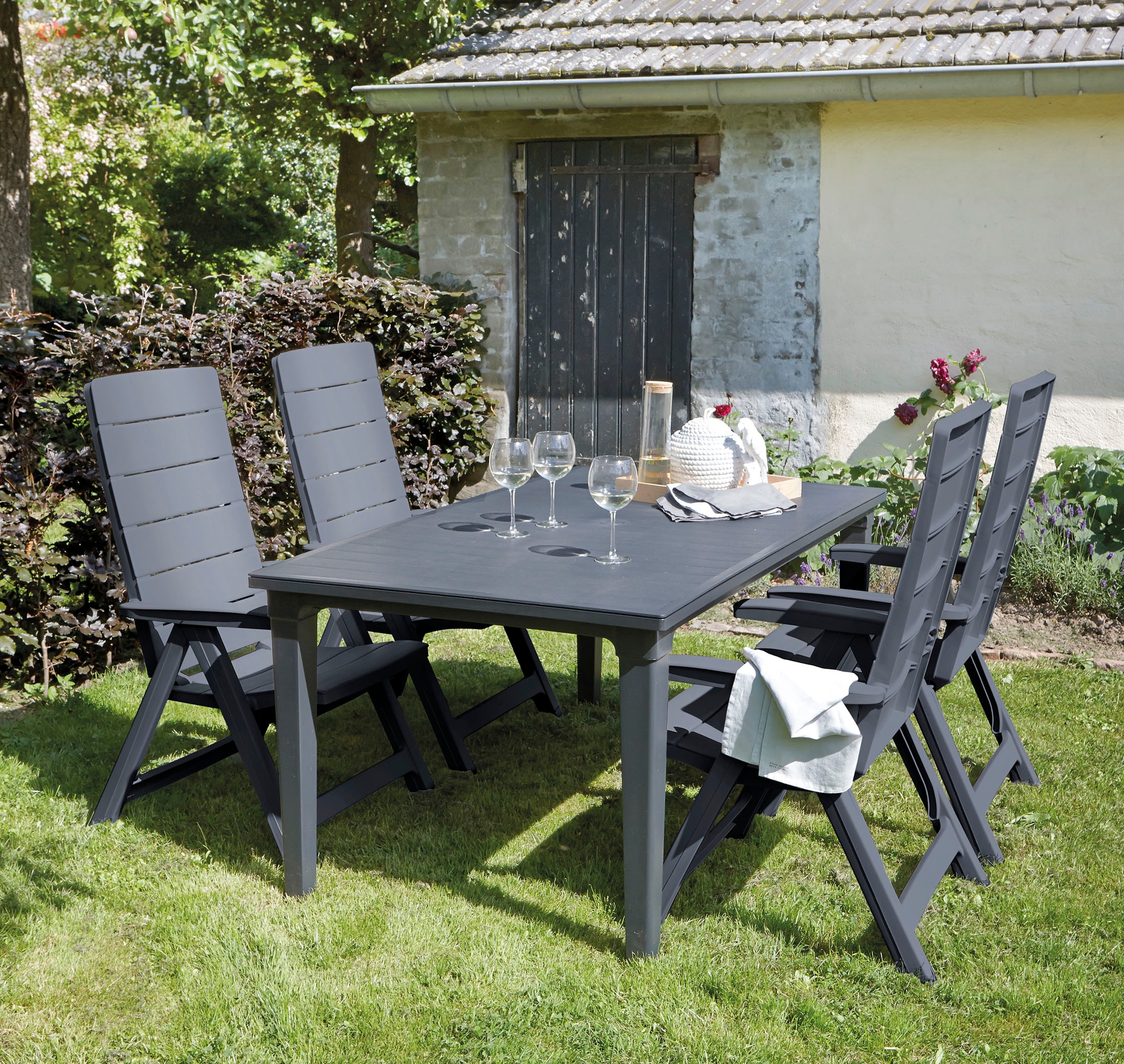 Allibert Garten-Essgruppe »Aruba / Futura« Set, 13 Stk. tlg. bestehend aus 6 Sesseln und 1 Tisch