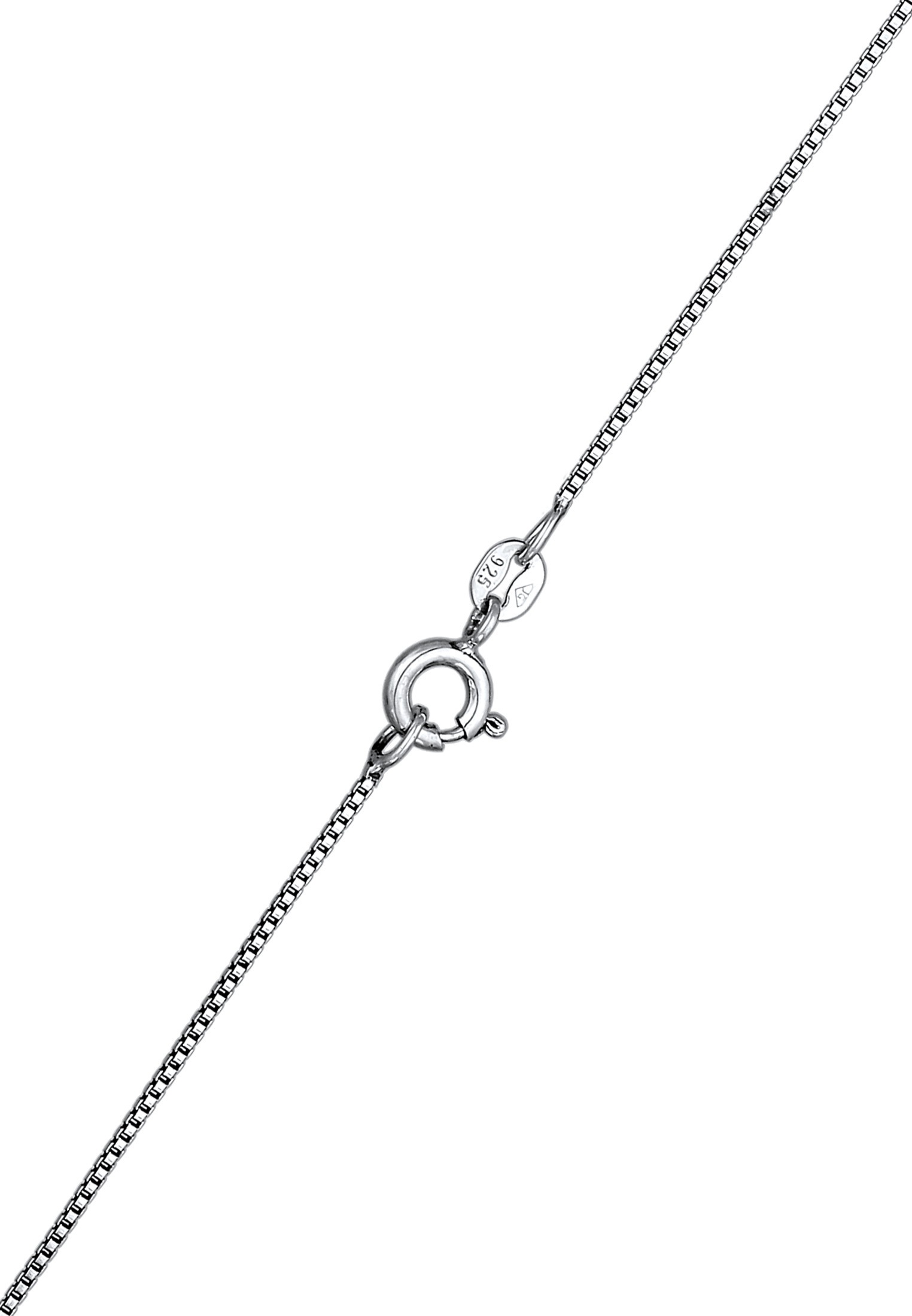 Kuzzoi Kette mit Anhänger »Halskette Herren Basic Coin Plättchen gehämmert 925 Silber«