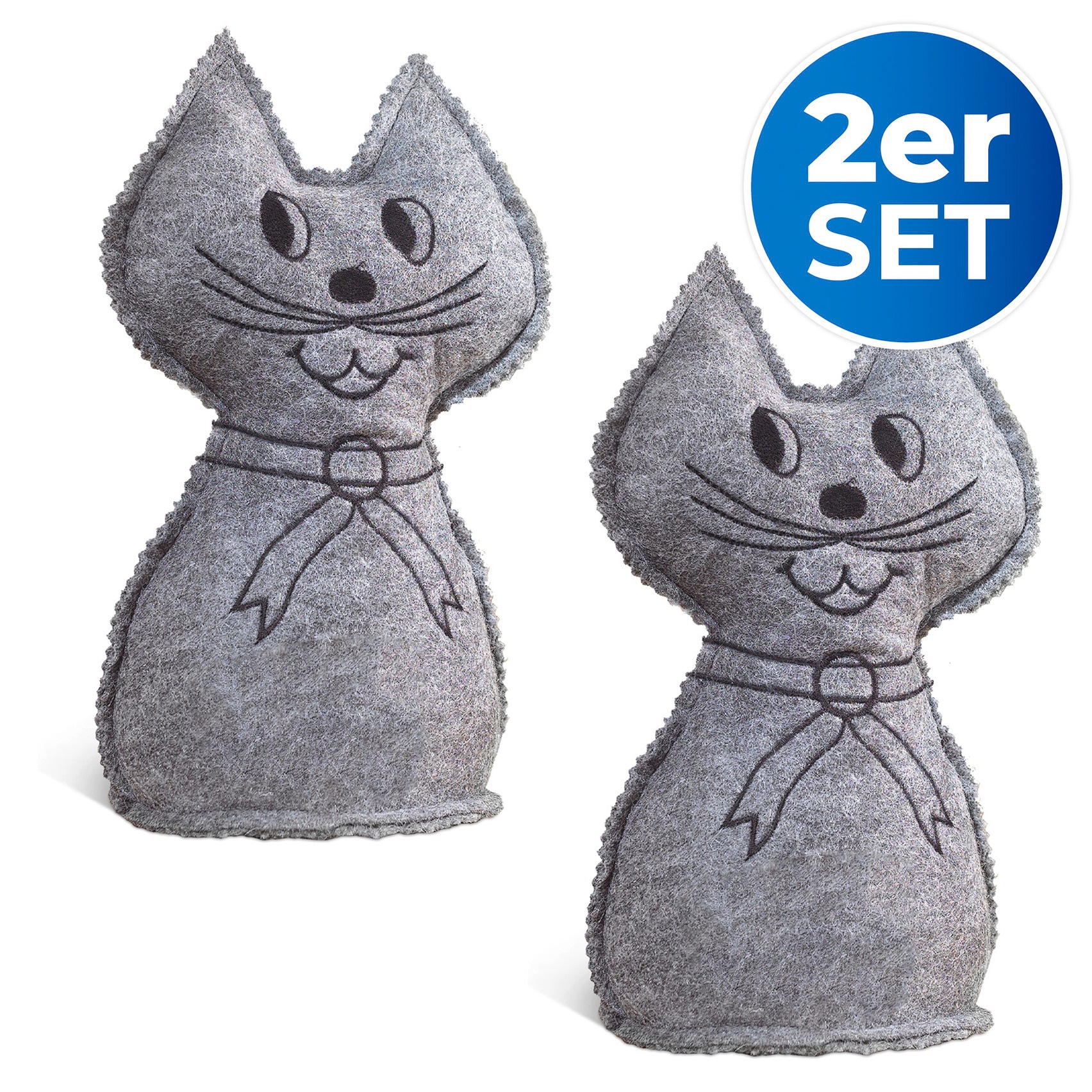 WENKO Luftentfeuchter »Katze« 2er Set, geräuschlos, ohne Strom, auch als Türstopper verwendbar