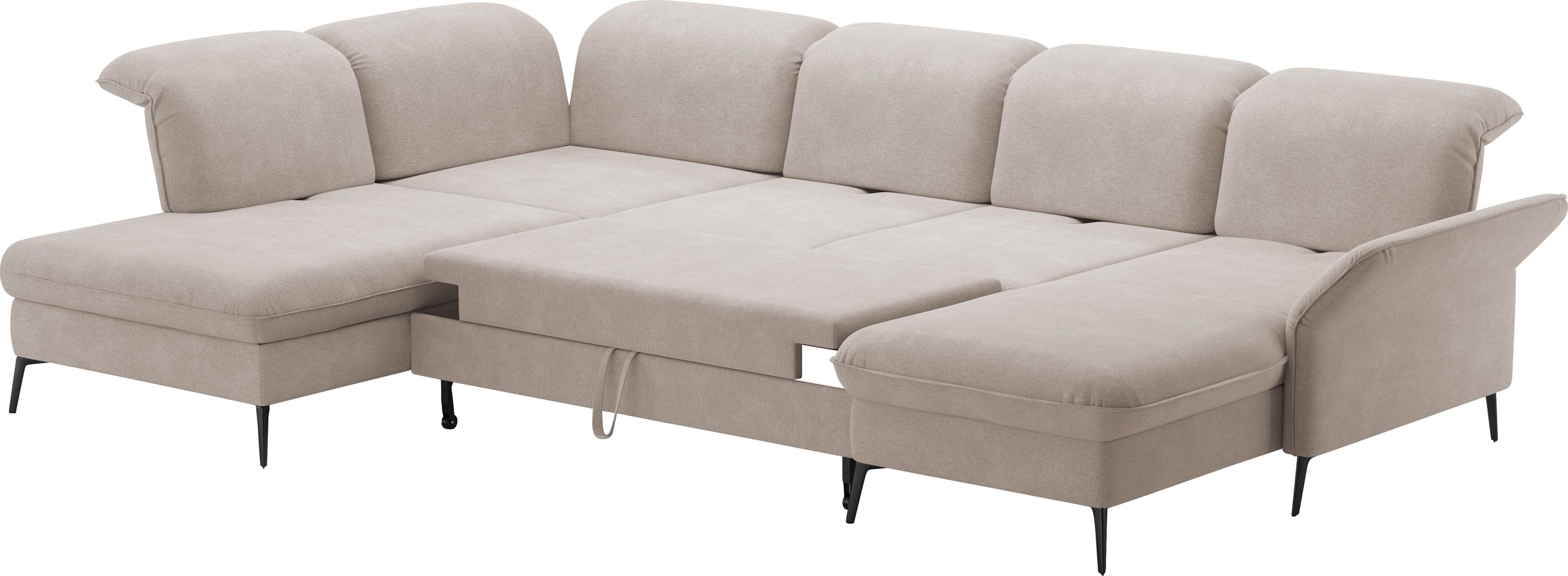 sit&more Wohnlandschaft »Emely, inkl. Sitztiefenverstellung«, wahlweise mit Bettfunktion,Bettkasten,Kopf- & Armteilverstellung