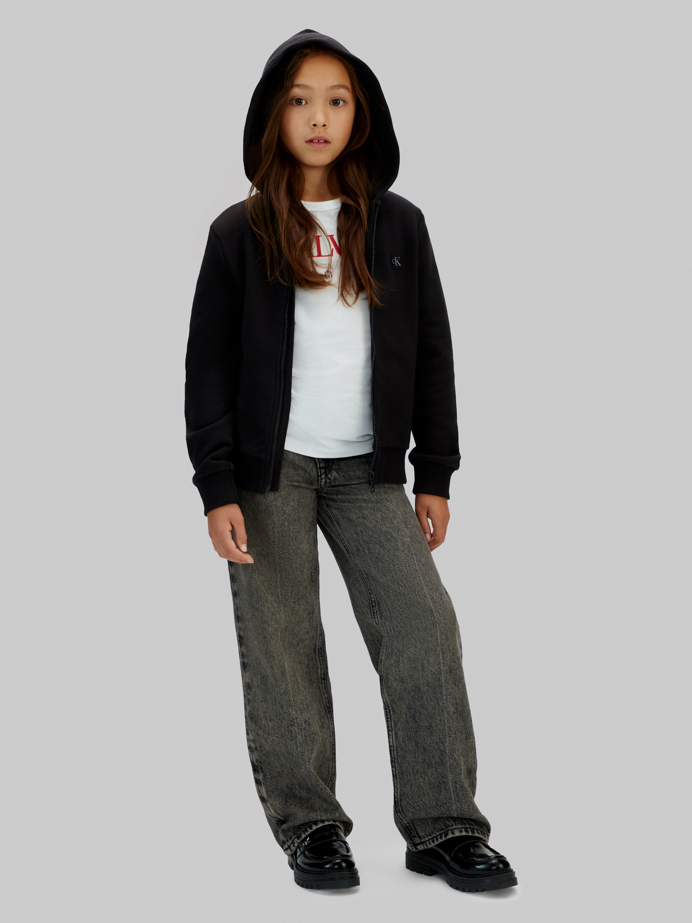 Calvin Klein Jeans Kapuzensweatjacke »MINI BADGE ZIP-THROUGH« mit Logo-Badge