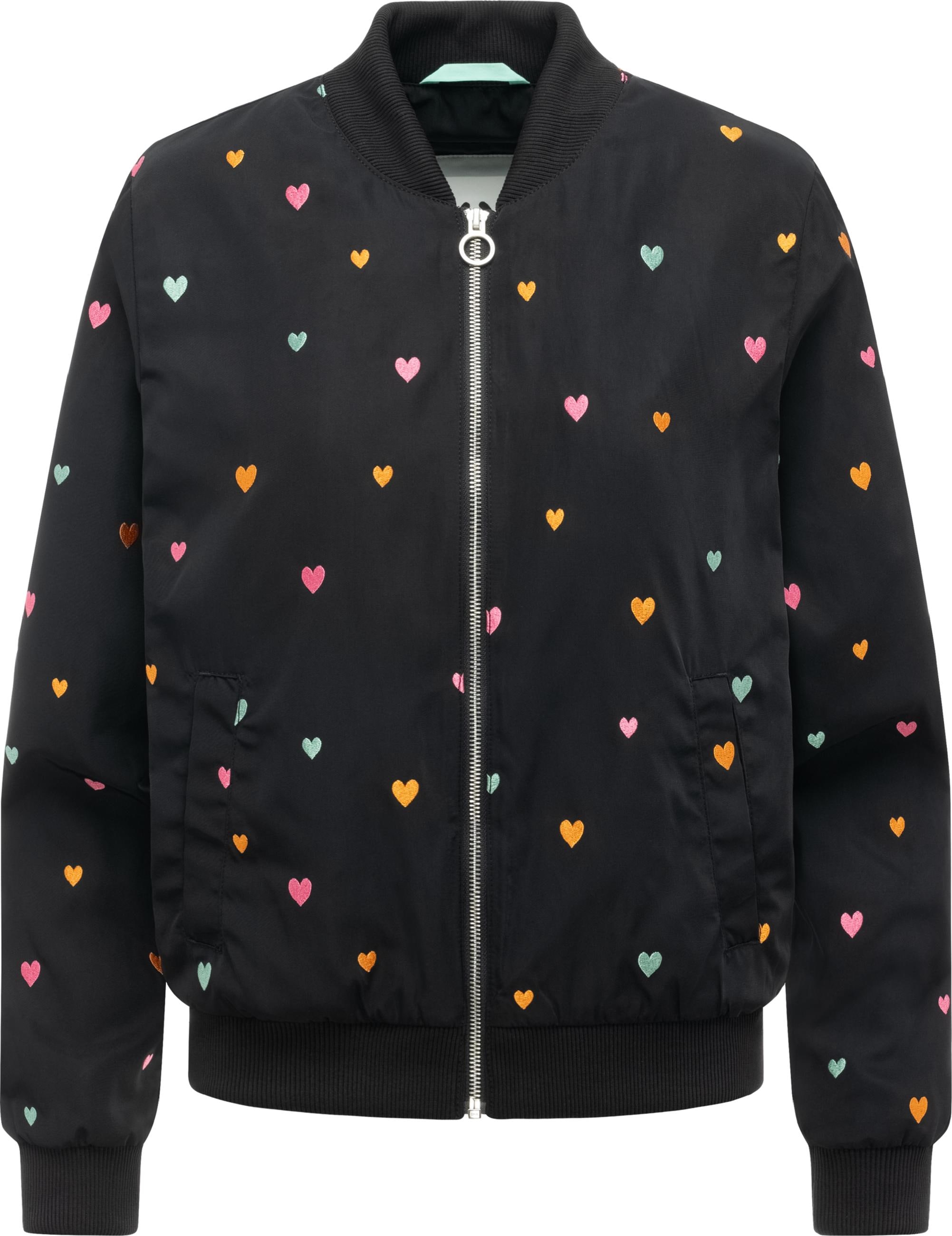 Ragwear Bomberjacke »Bomberjacke Lunara Hearts« ohne Kapuze Blousonjacke mit verspielten Stickereien
