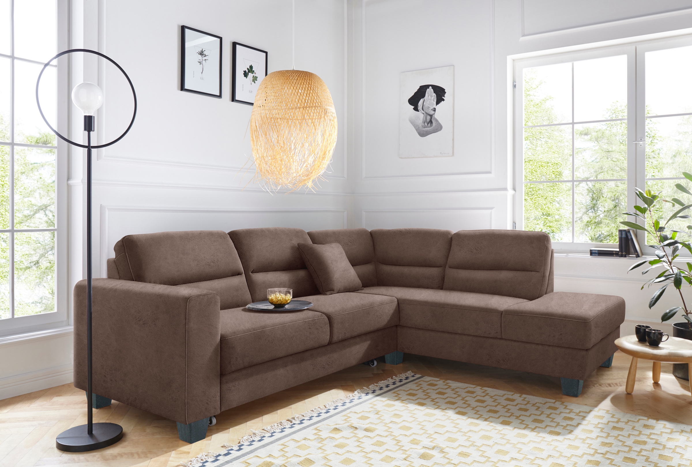TRENDMANUFAKTUR Ecksofa »Chamber, L-Form«, inklusive einer Kopfstütze, wahlweise mit Schlaffunktion