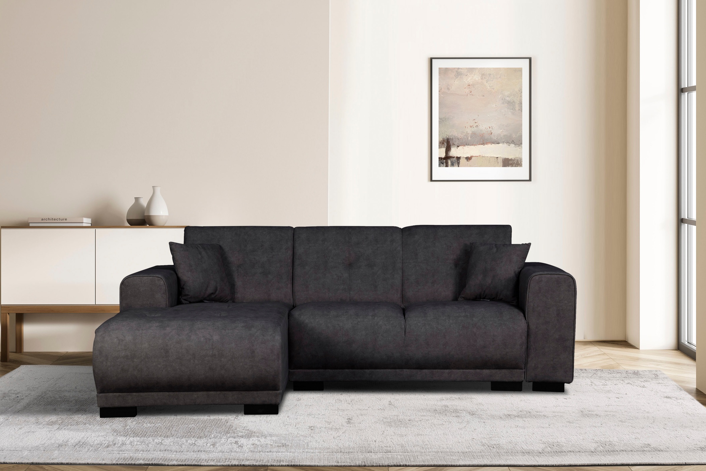 Home affaire Ecksofa »Langeland L-Form«, incl. 2 Zierkissen, Recamiere wahlweise links oder rechts