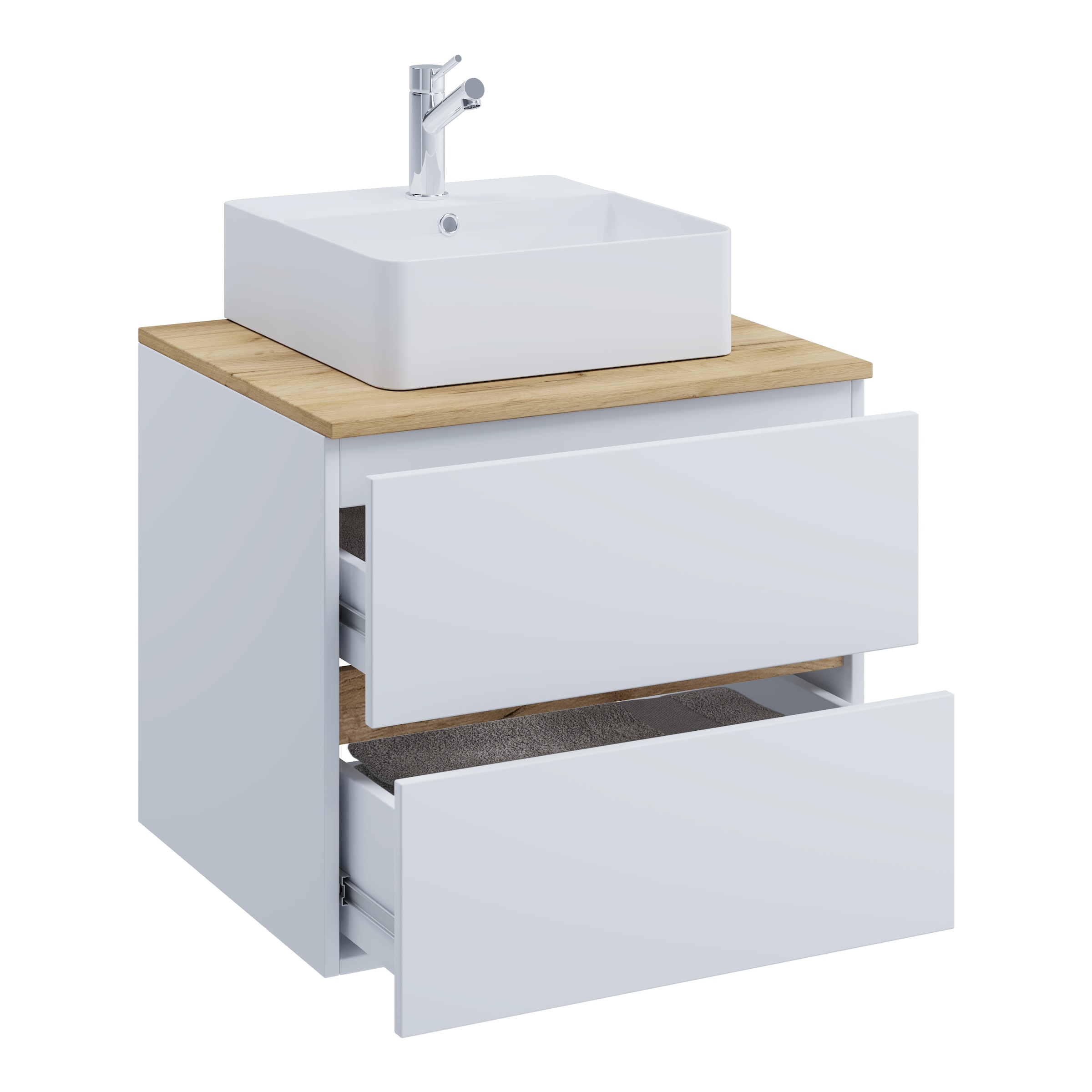 VCM Waschtisch »2 tlg. Badmöbel-Set mit Waschbecken Cosila-A 60 cm« 2 Stk. tlg.