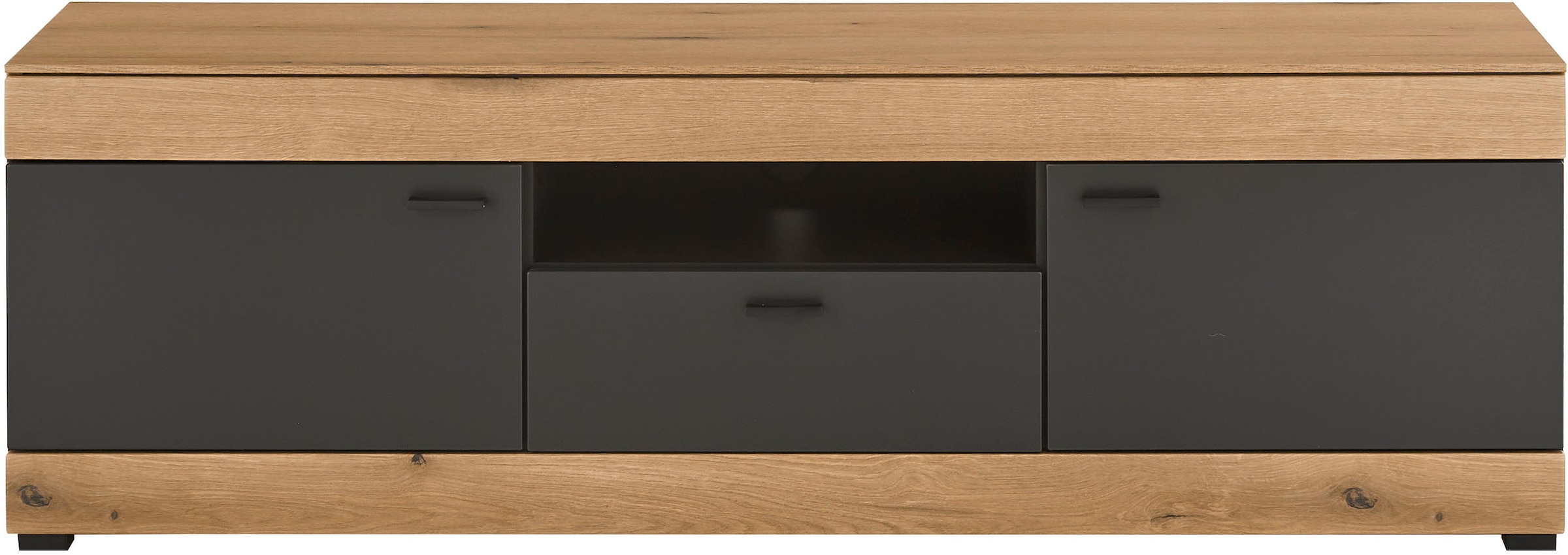 Home affaire Lowboard »Soleto, moderner TV-Schrank, Kommode, TV-Unterschrank« zeitlos, schwarze Griffe aus Metall, ausreichend Stauraum