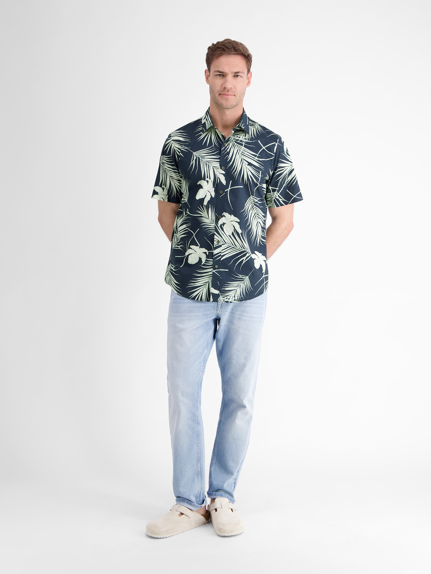 LERROS Kurzarmhemd »LERROS Kurzärmeliges Herrenhemd, Hawaiian-Style«