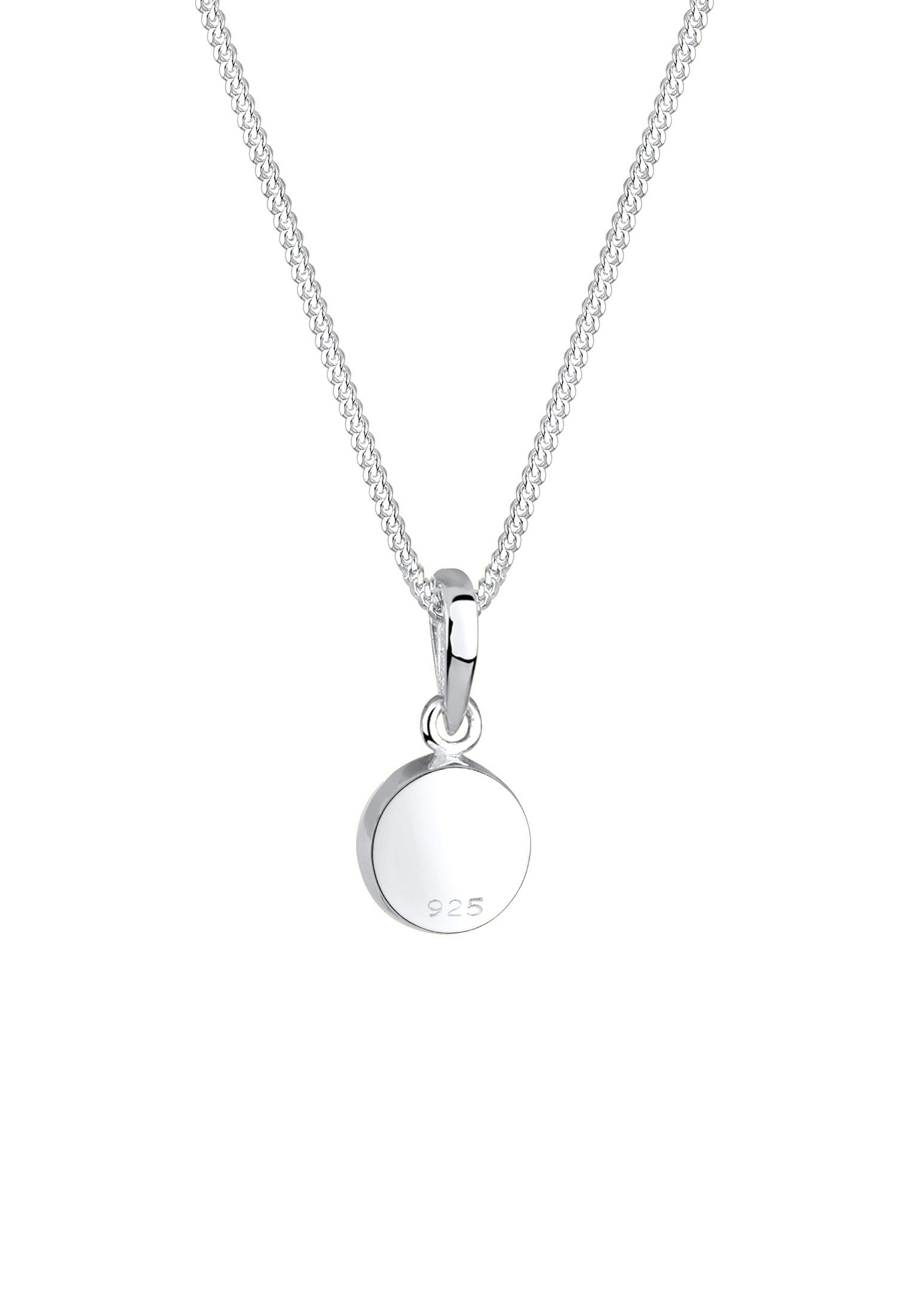Elli Silberkette »Halskette Klassik Mondstein Edelstein Rund Natur 925 Silber«