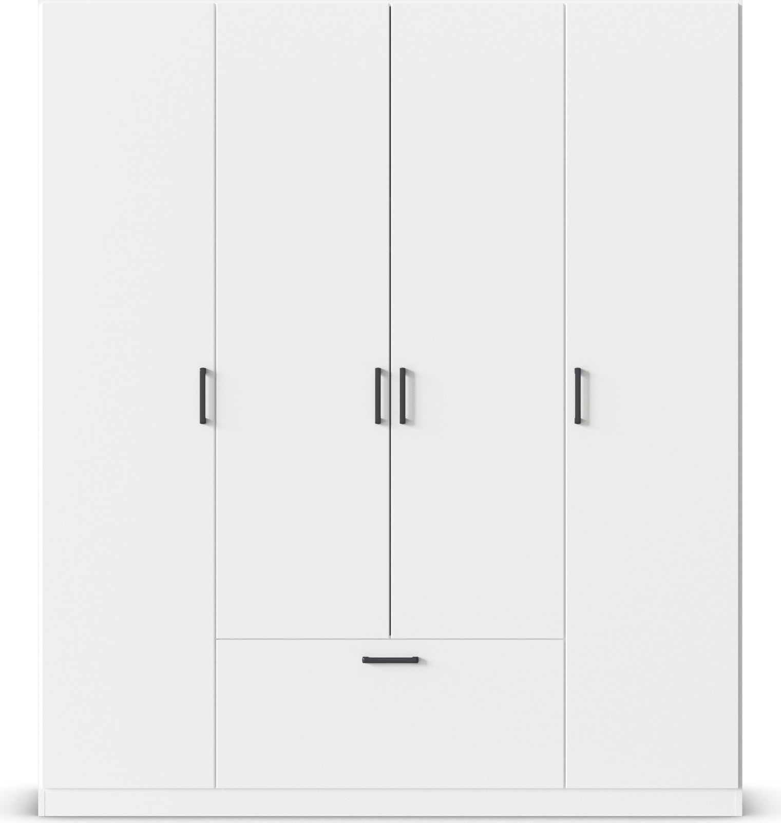 rauch Drehtürenschrank »Kleiderschrank Schrank Garderobe Wäscheschrank BARI« mit Schubasten mittig, moderner Griff in Graumetallic MADE IN GERMANY