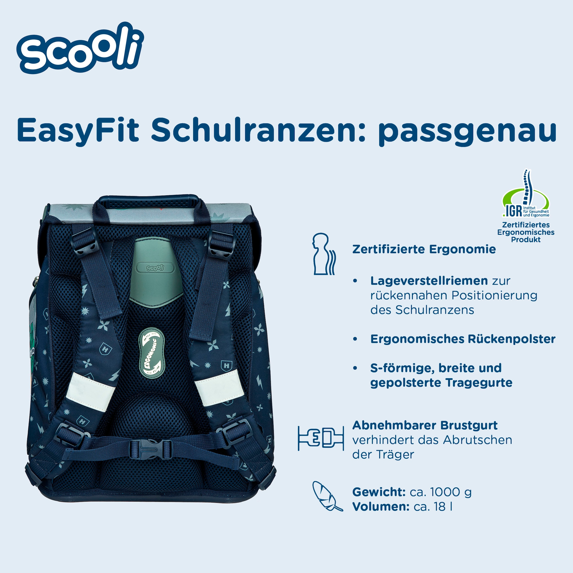 Scooli Schulranzen »EasyFit, Harry Potter Hogwarts«, Reflektoren