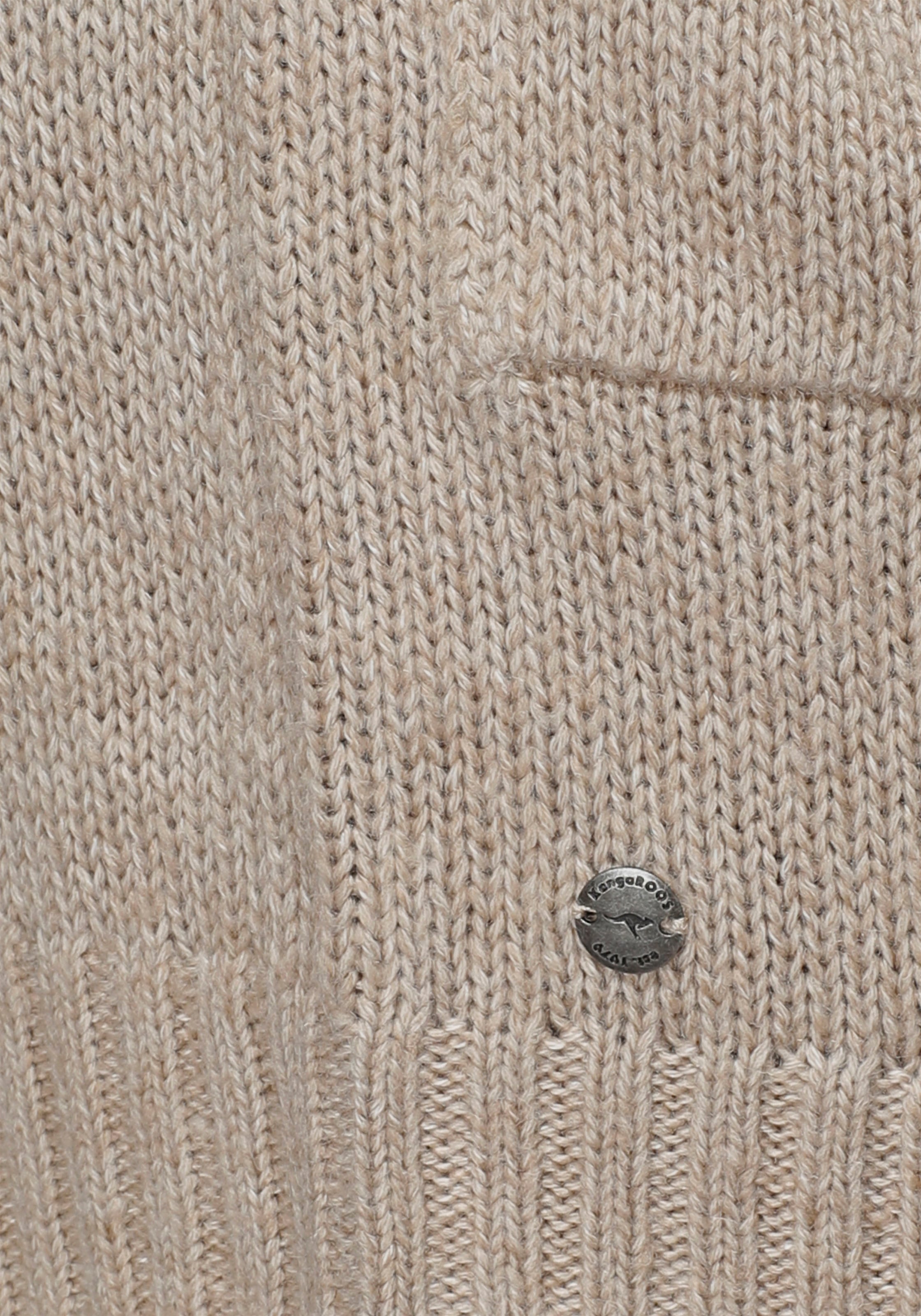 KangaROOS Kapuzenstrickjacke, mit aufgesetzten Taschen ♕ breiten Rippbündchen bei und