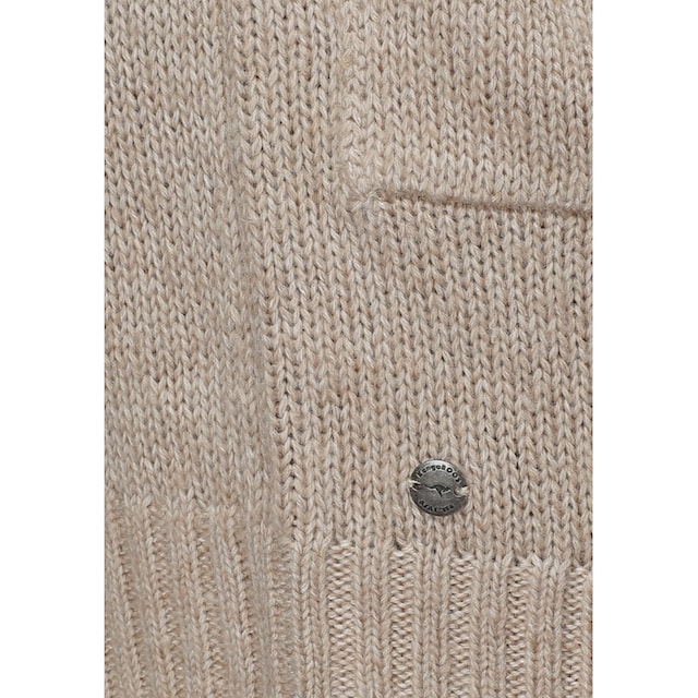 KangaROOS Kapuzenstrickjacke, mit aufgesetzten Taschen und breiten  Rippbündchen bei ♕