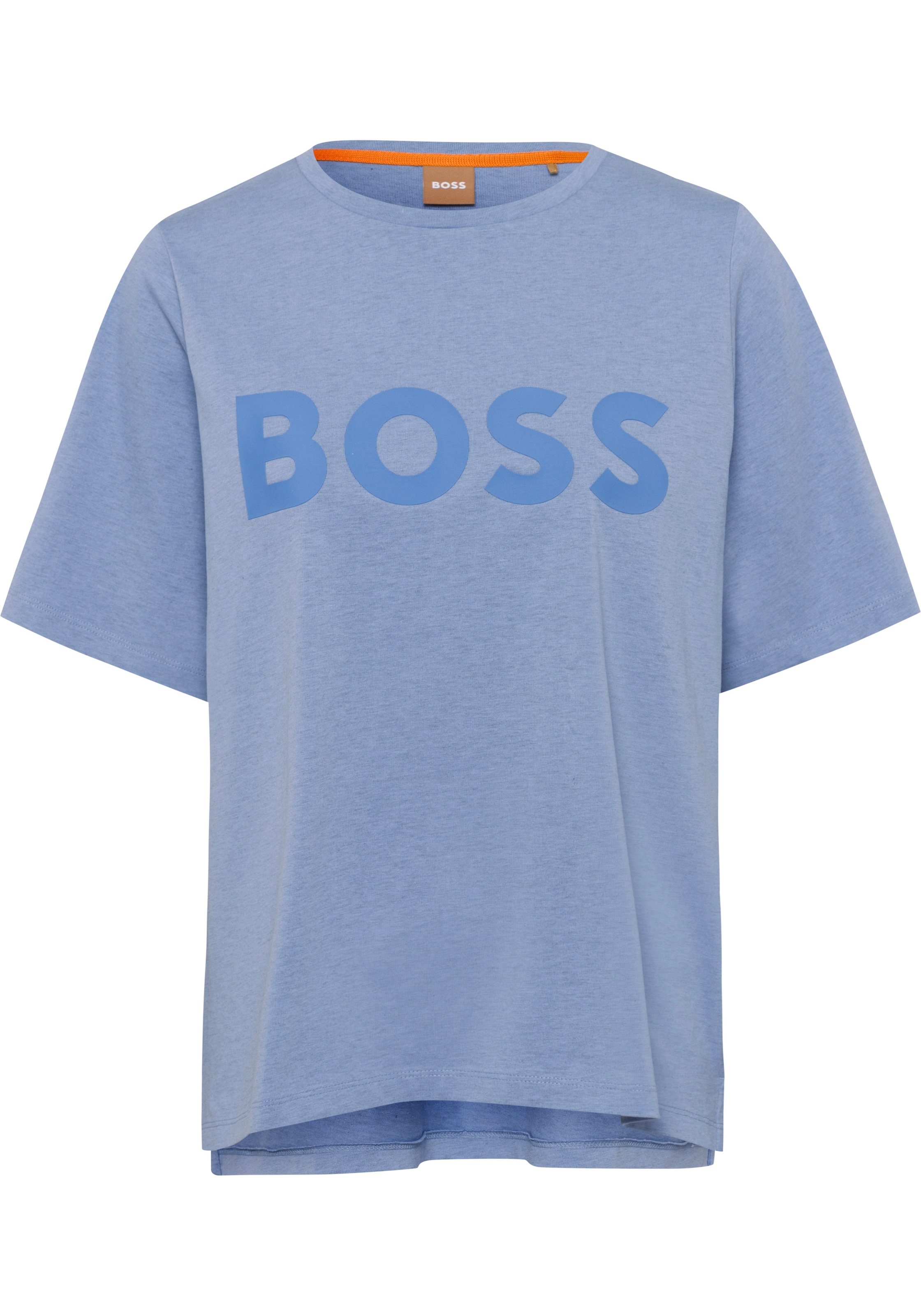 BOSS ORANGE T-Shirt, BOSS-Kontrastband mit innen ♕ am bei Ausschnitt