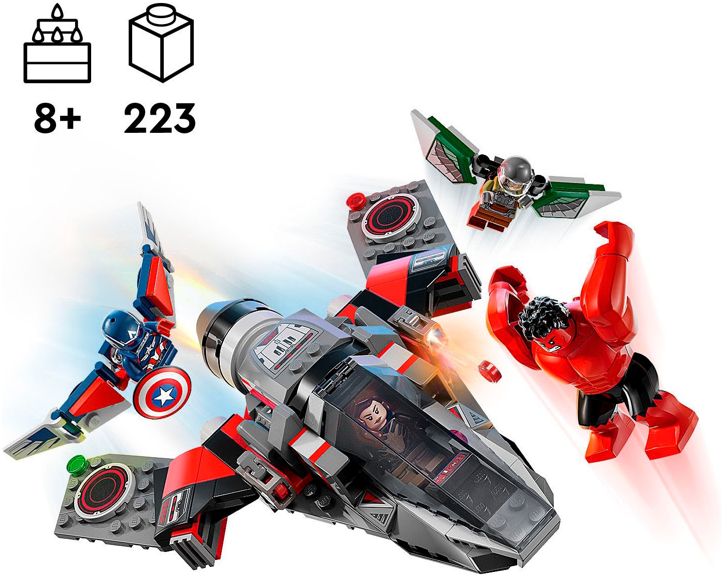 LEGO® Konstruktionsspielsteine »Showdown zwischen Captain America und Red Hulk (76292)«, (223 St.), Made in Europe