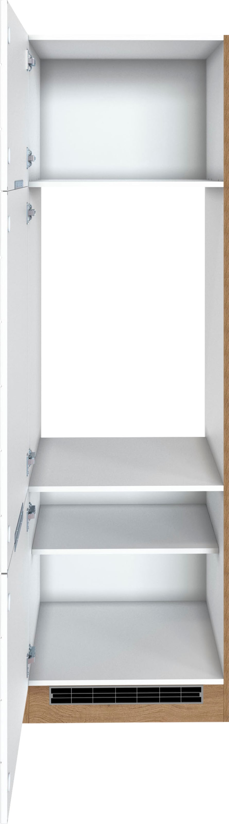 KOCHSTATION Kühlumbauschrank »KS-Luhe«, 60 cm breit, hochwertige MDF-Fronten mit waagerechter Lisene