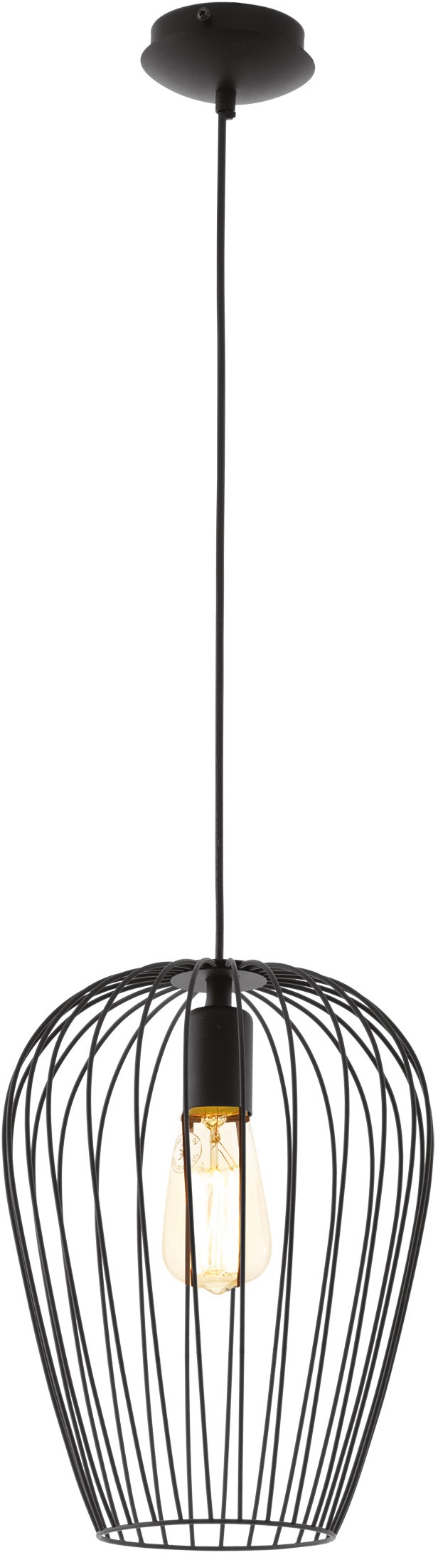 EGLO Hängeleuchte »NEWTOWN Pendellampe, Stahl, E27, IP20, Vintage, Esszimmerlampe, Lampe« E27 Vintage Pendelleuchte, Retro Hängelampe, Schwarz, E27,  Ø: 27,5cm