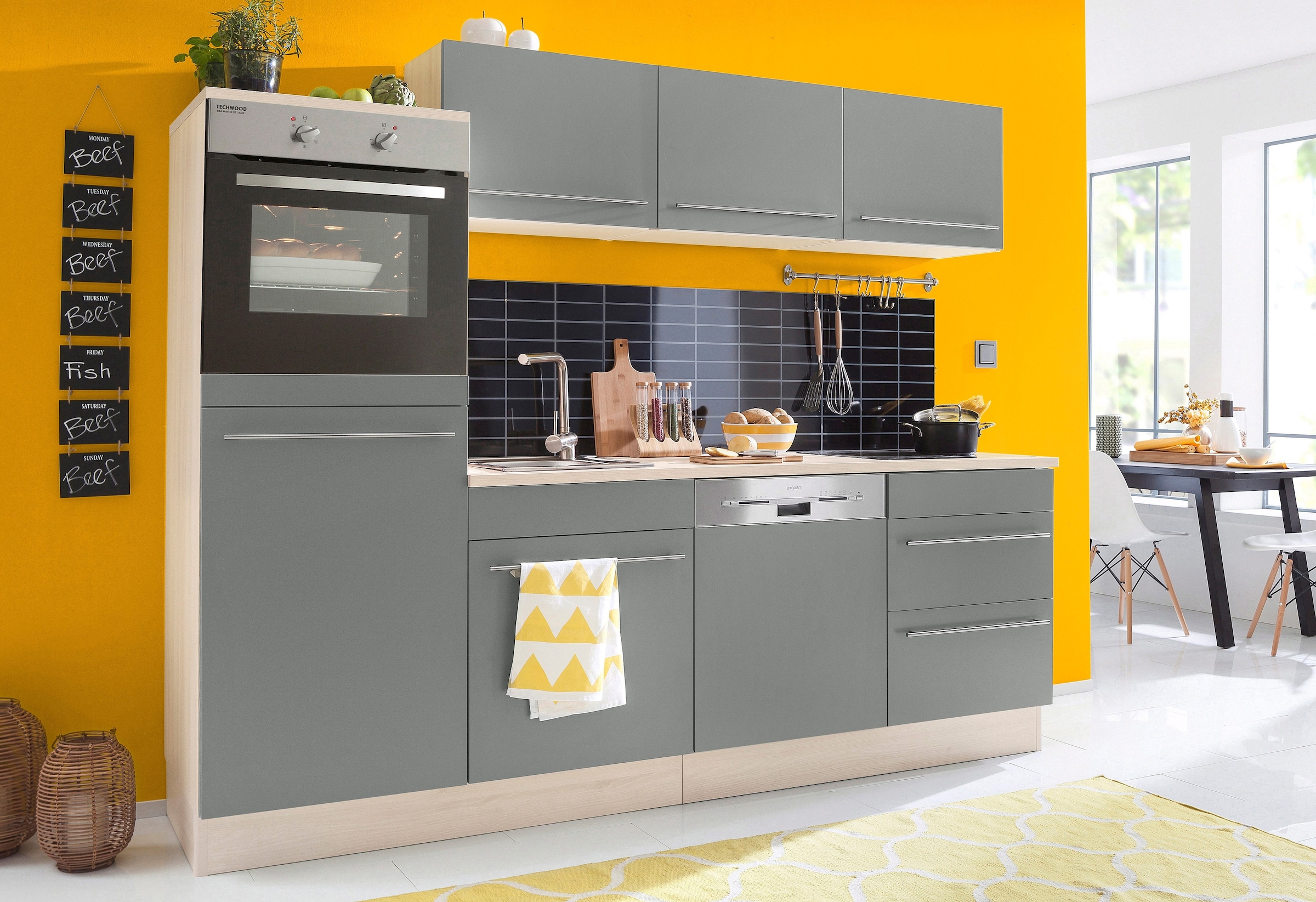 OPTIFIT Backofen/Kühlumbauschrank »Bern«, 60 cm breit, 176 cm hoch, höhenverstellbare Stellfüße, mit Metallgriff