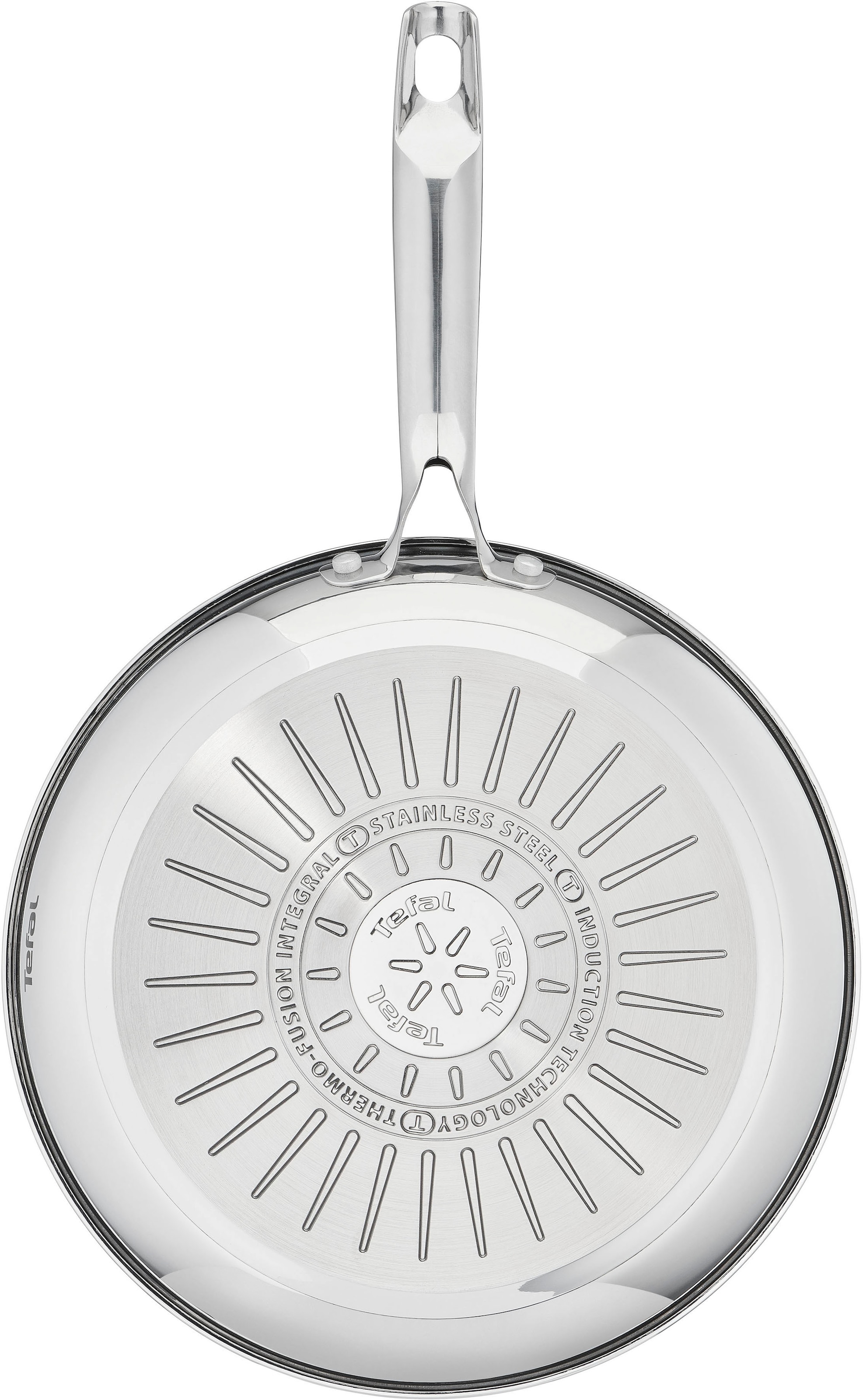Tefal Pfannen-Set »Duetto+ Ice Force«, Edelstahl 18/10, (Set, je 1 Bratpfanne Ø 20/24/28 cm, 1 Kochmesser 20 cm), Edelstahl in Premium Qualität, Thermo-Signal, inkl. Kochmesser