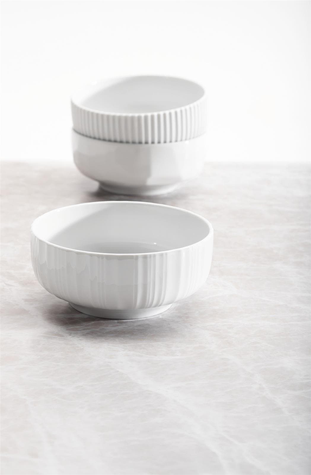 Seltmann Weiden Schale »Schüssel-Set Sento Relief ø 20 cm 6-tlg. weiß« 6 Stk. aus Porzellan Spülmaschinengeeignet, Mikrowellengeeignet, Ofenfest, Salamandergeeignet, Kühlschrankgeeignet, Gefrierschrankgeeignet