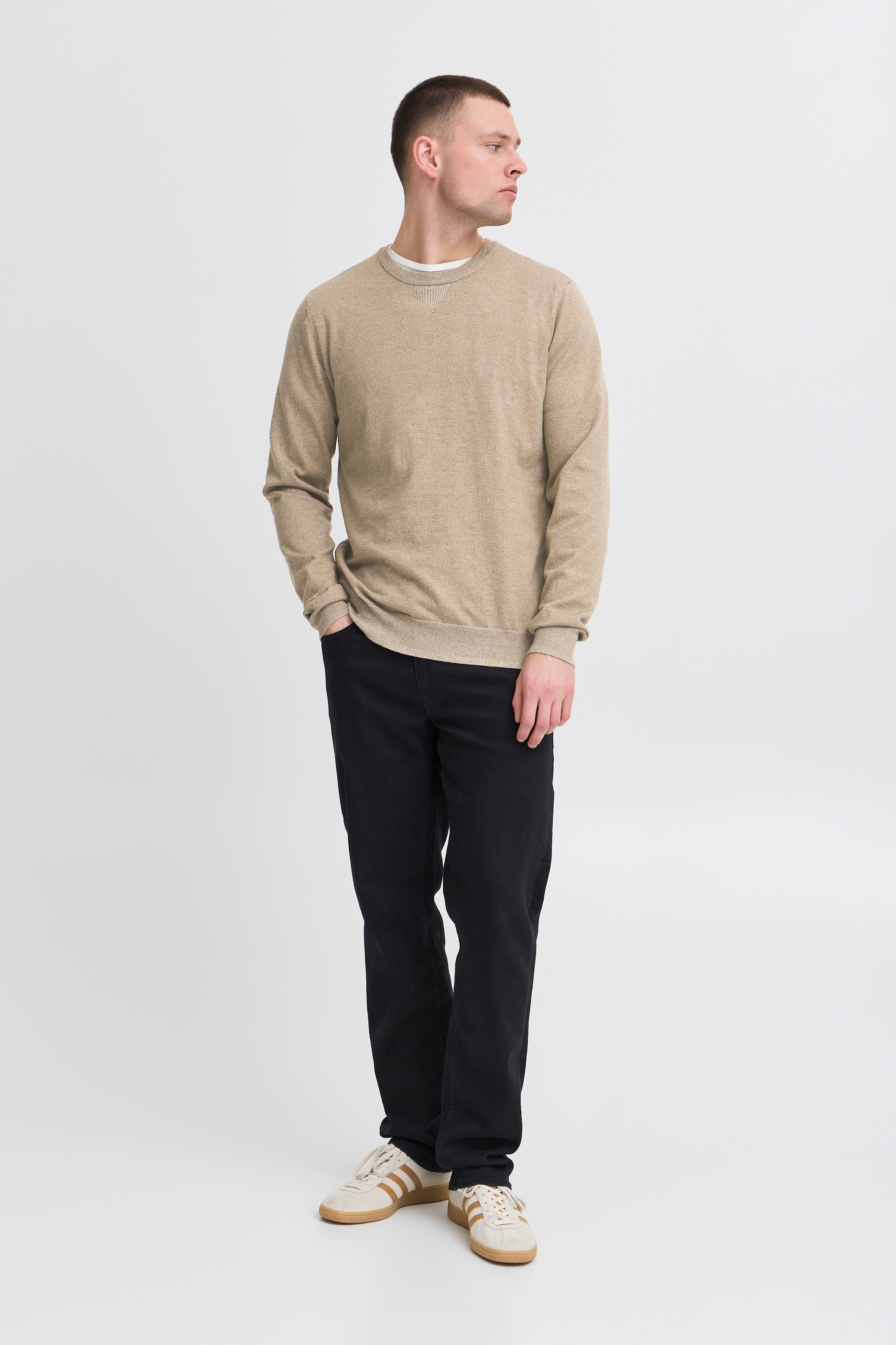 Blend Rundhalspullover »Pullover« Kunstfaser,