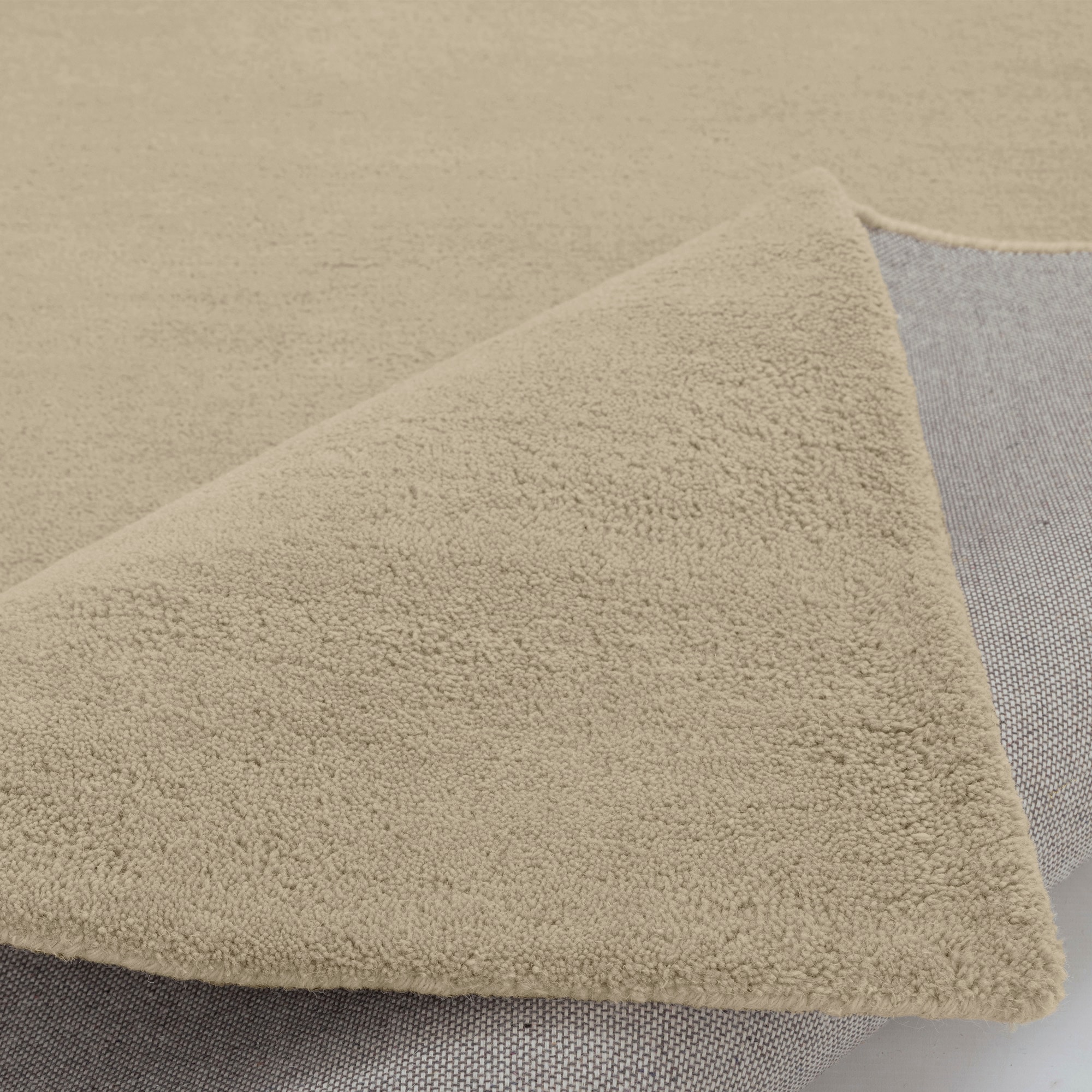 my home Wollteppich »Gabbo Natur, Handgefertigt, Teppich, reine Wolle, meliert« rechteckig 14 mm Höhe reine Wolle, Uni, Wohnzimmer, Schlafzimmer, Esszimmer