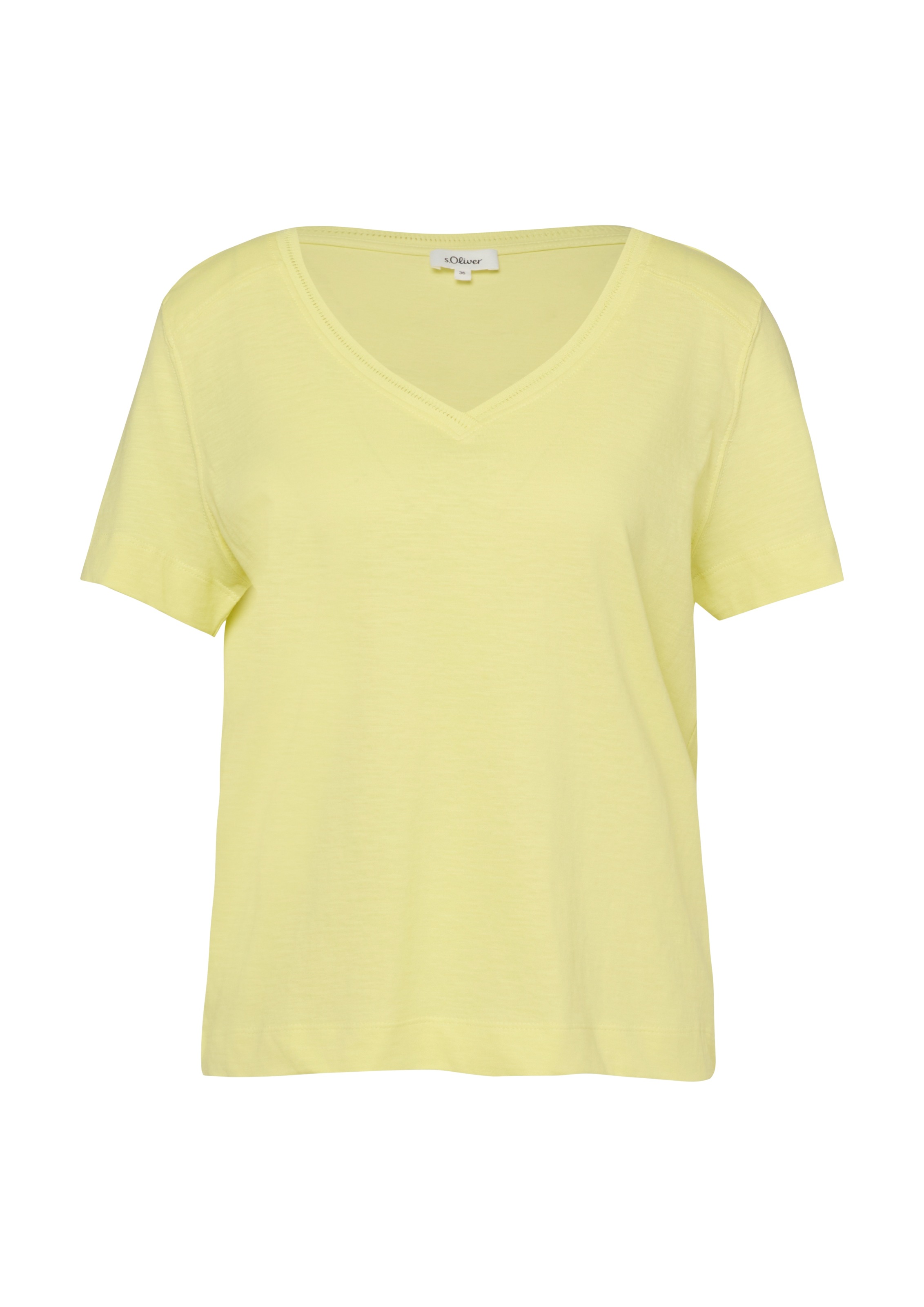 s.Oliver T-Shirt V-Ausschnitt mit Rippblende