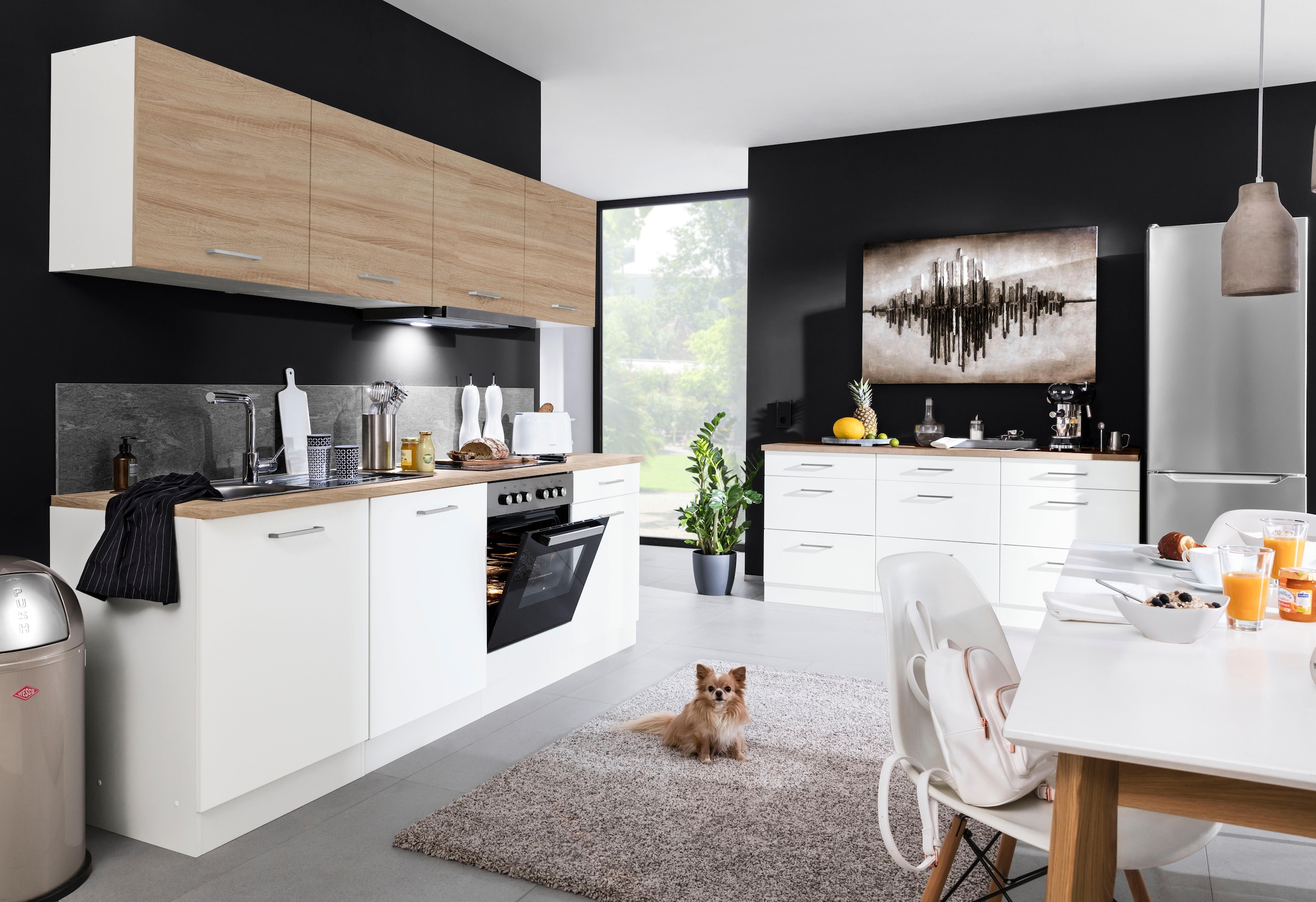 KOCHSTATION Küchenzeile »KS-Visby«, mit E-Geräten, Breite 240 cm