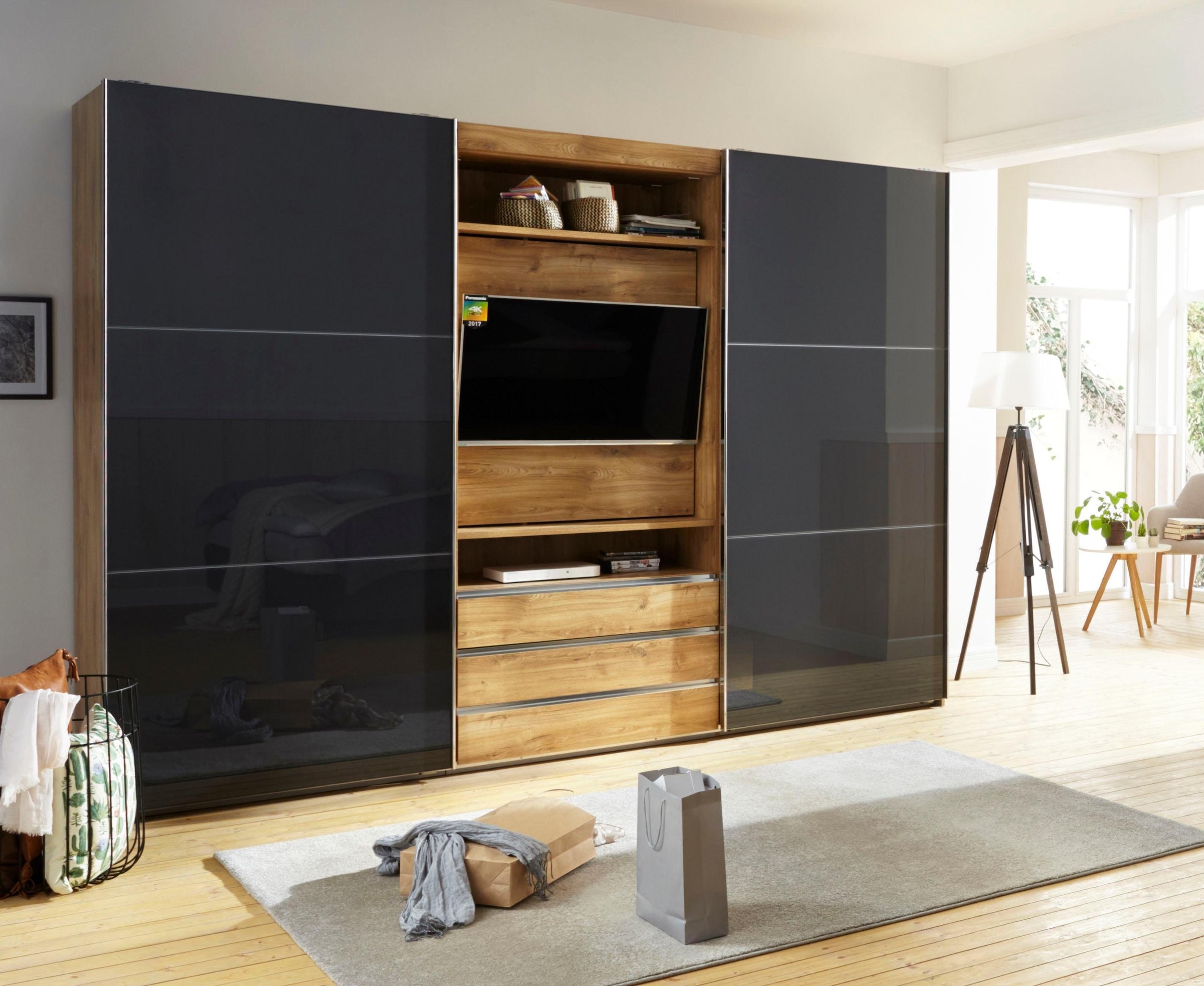 Schwebetürenschrank »Magic by fresh to go«, tolles EXTRA: mit drehbarem TV-Element,...