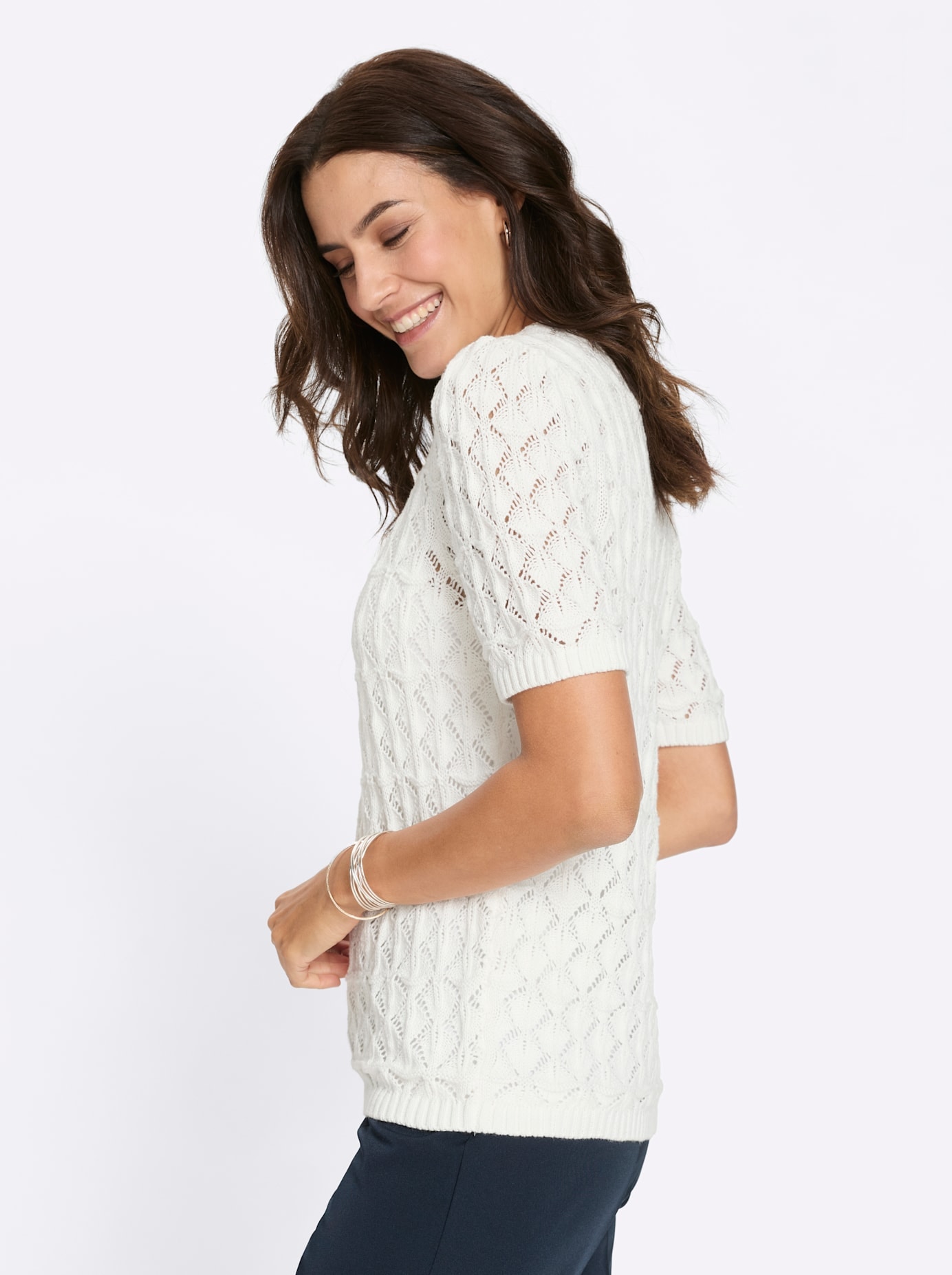 Inspirationen Ajourpullover »Baumwoll-Pullover«
