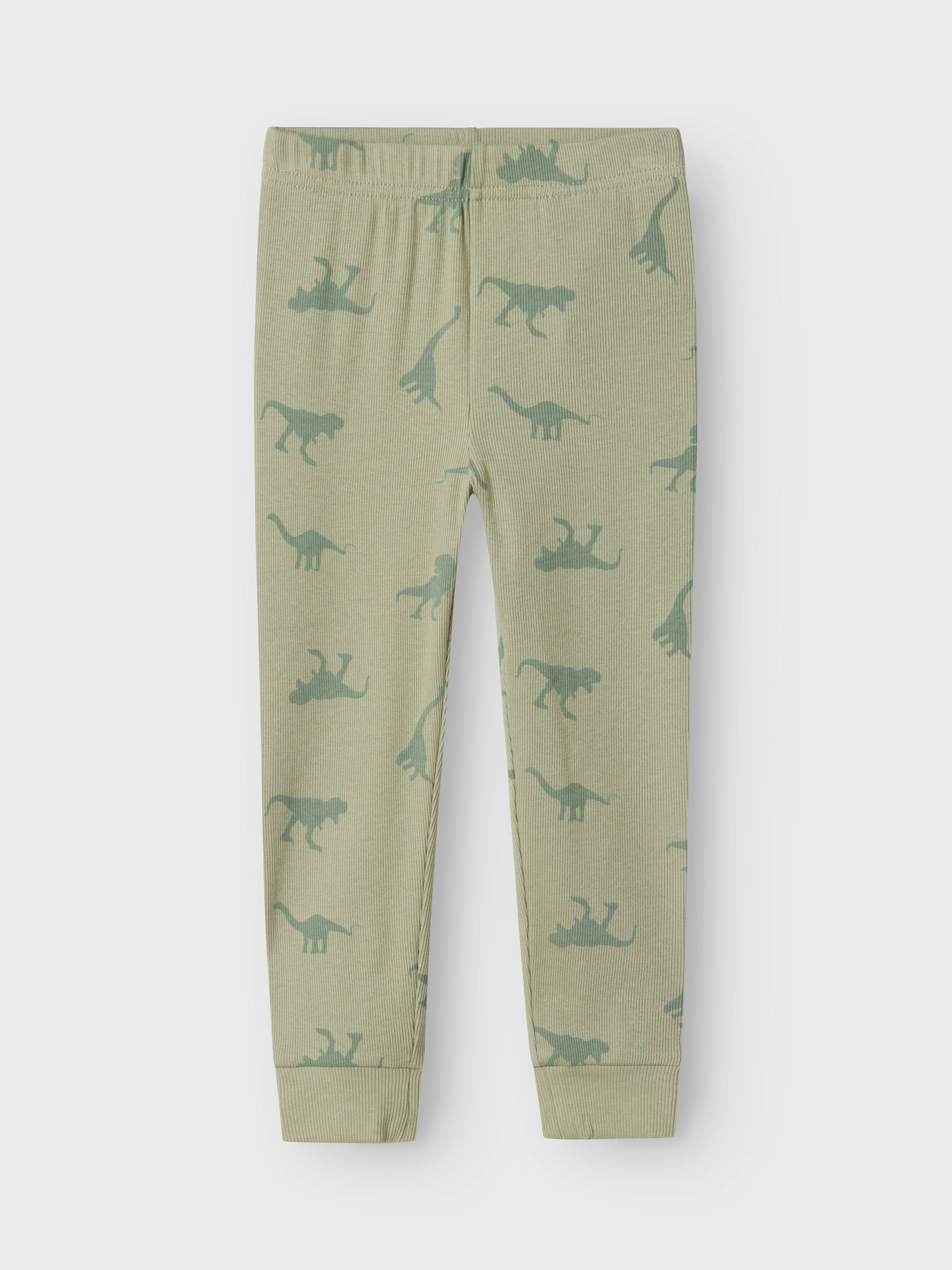 Name It Schlafanzug »NMMNIGHTSET AGAVE GREEN DINO RIB NOOS«, (Set, 2 tlg.)