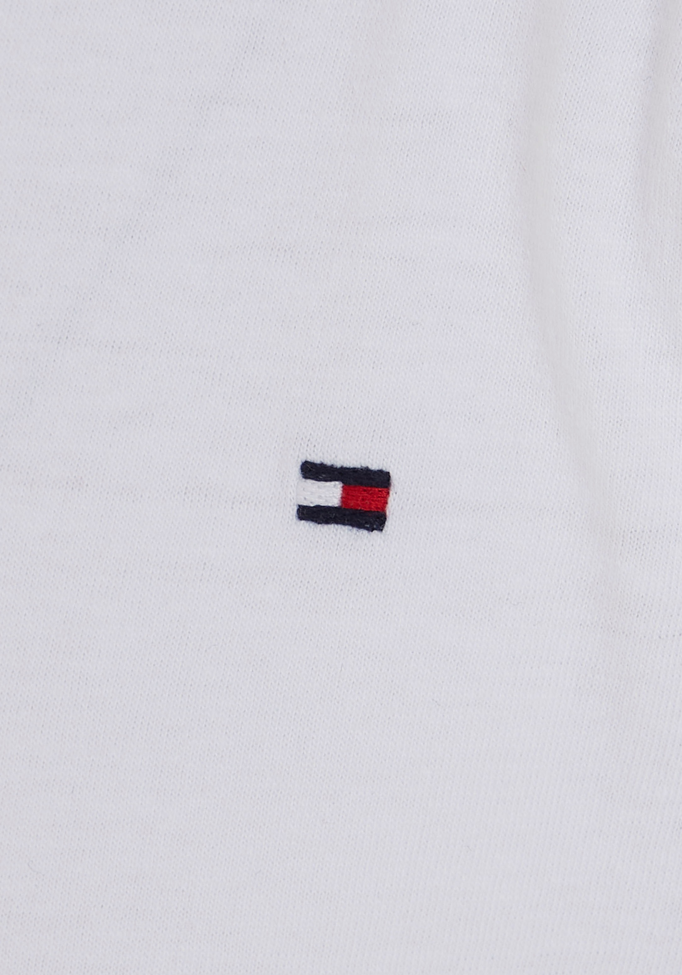Tommy Hilfiger T-Shirt »ESSENTIAL RUFFLE SLEEVE TOP S/S«, mit Bogenkante, Logostickerei