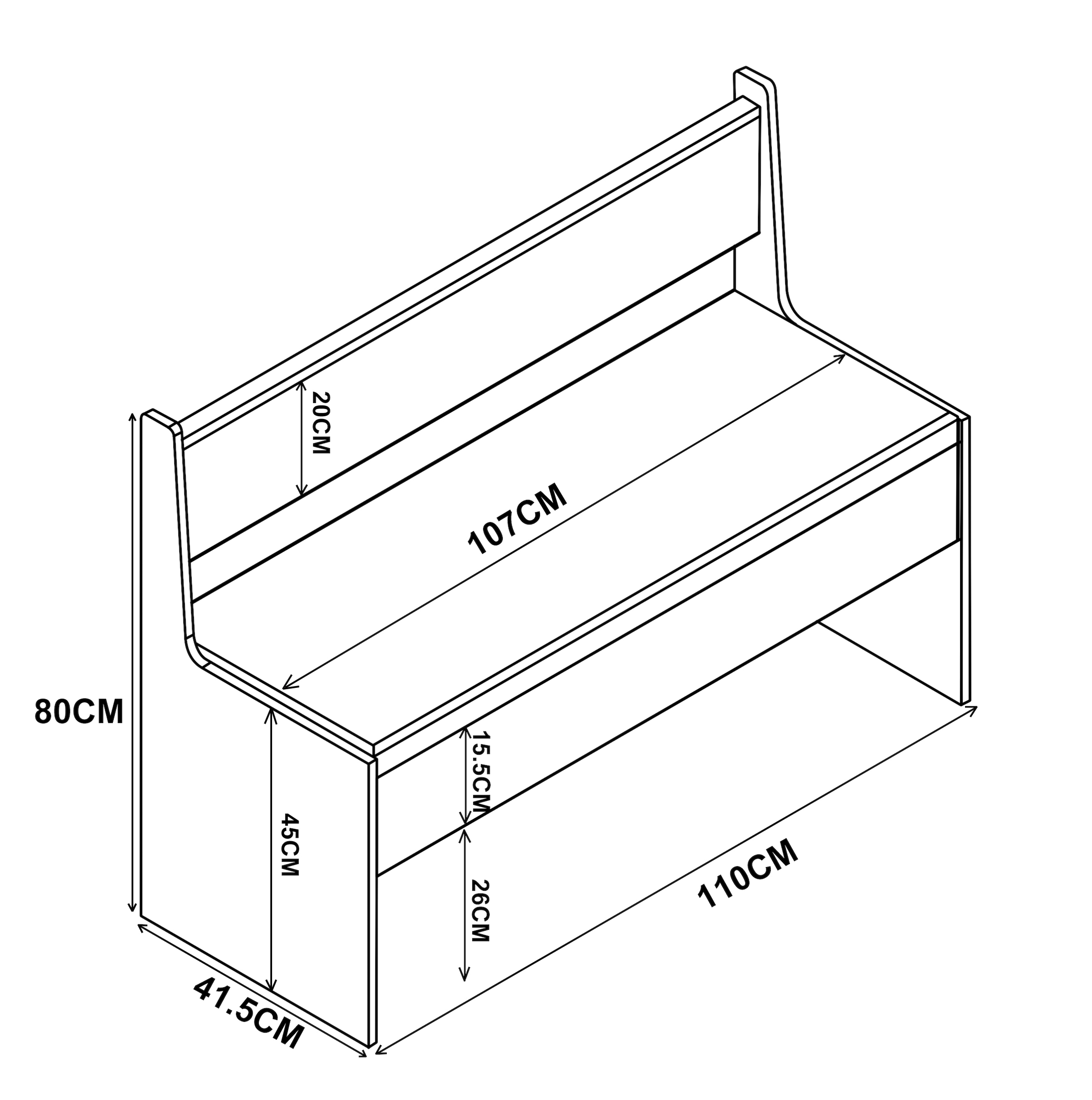 VCM Essgruppe »Holz Eckbank Sitzbank Bank Truhe Esal Breite 110cm«
