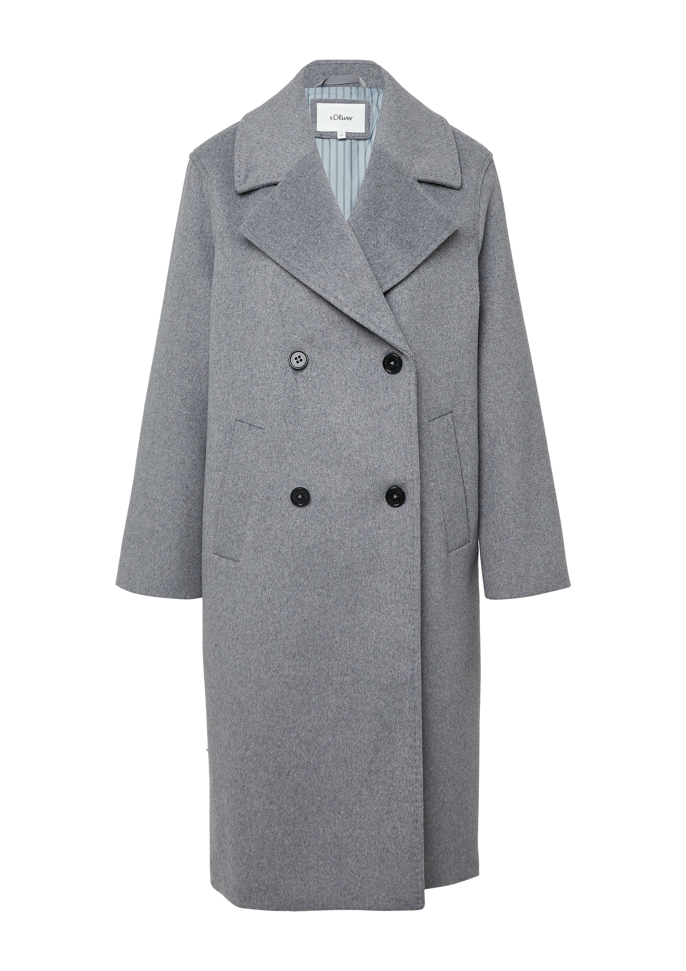 s.Oliver Wollmantel mit Reverskragen und doppelter Knopfleiste