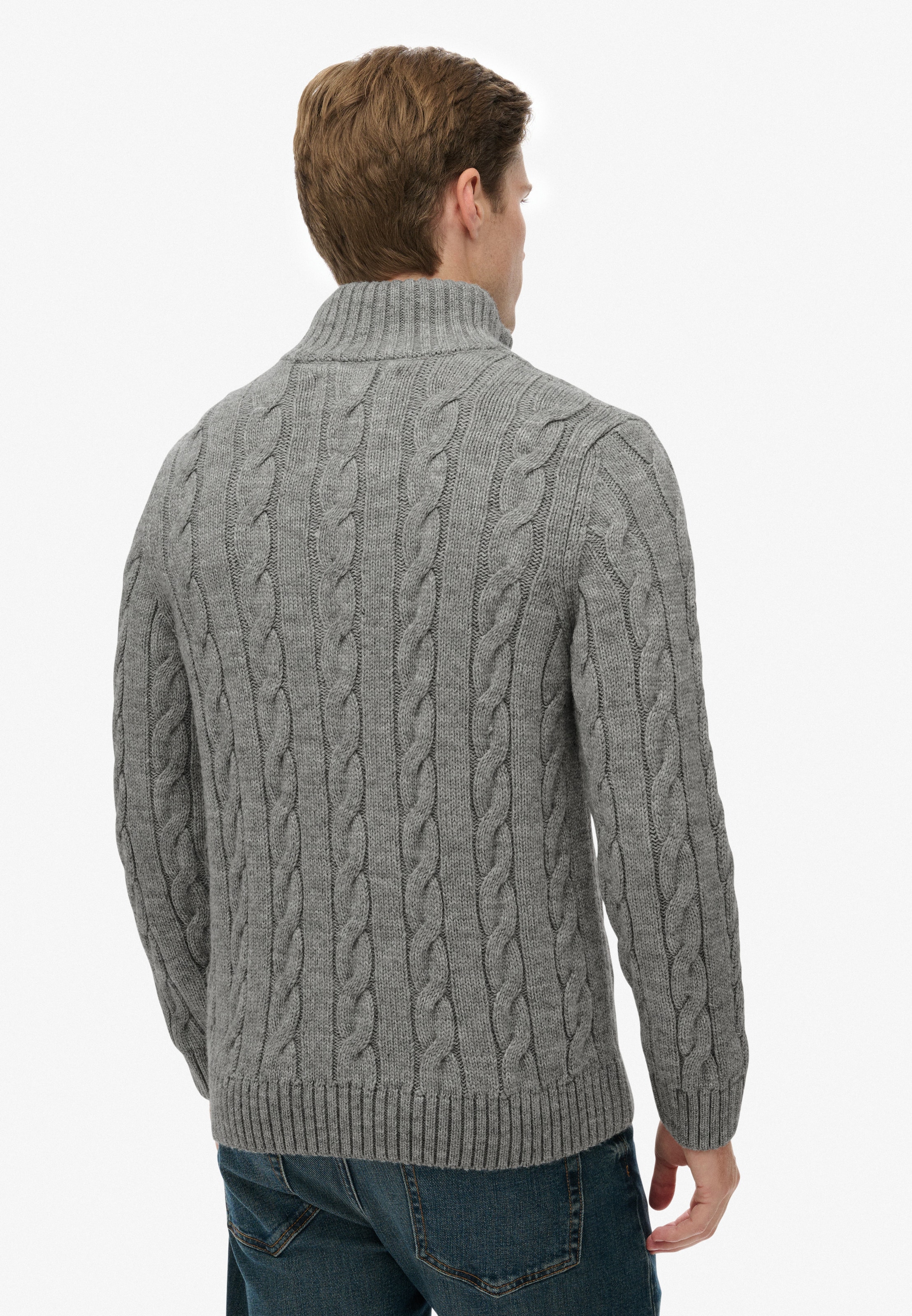 Superdry Strickpullover »JACOB CABLE KNIT HALF ZIP«
