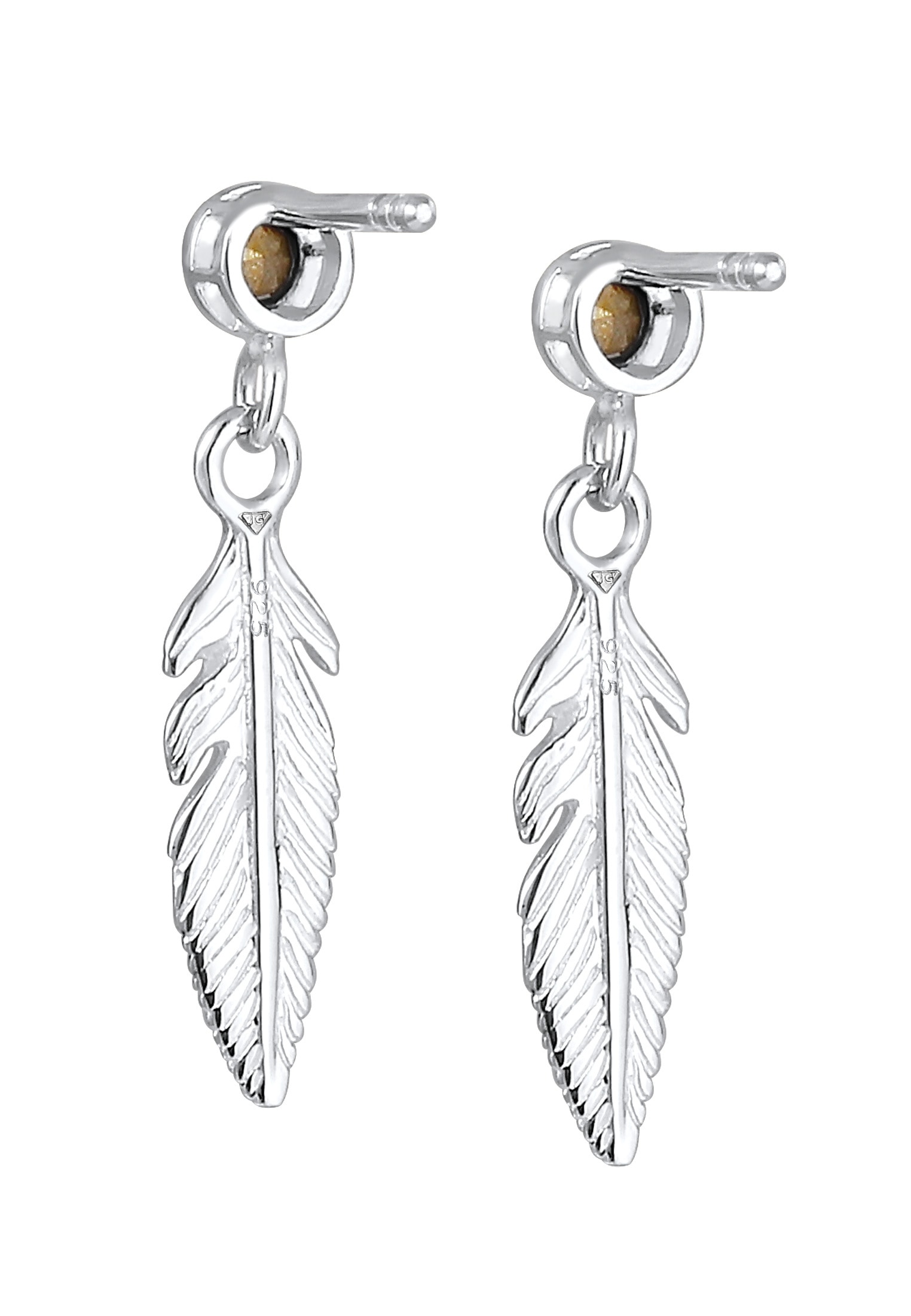 Elli Paar Ohrhänger »Ohrringe Ohrhänger Feder 925 Silber, mit Kristallen von Swarovski®«