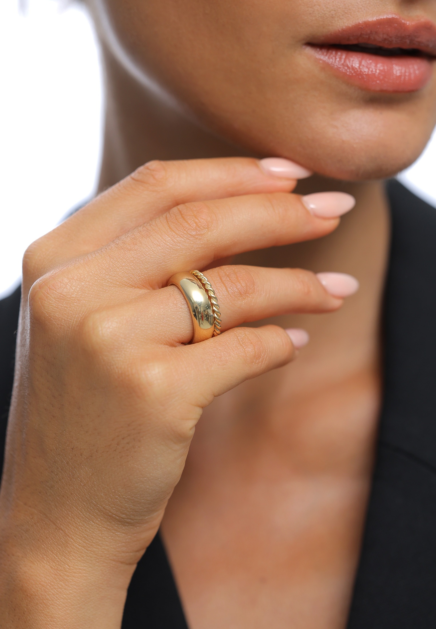 Elli Premium Ring-Set »Ring Bandring Twisted Gedreht 2er Set Basic 925 Silber«