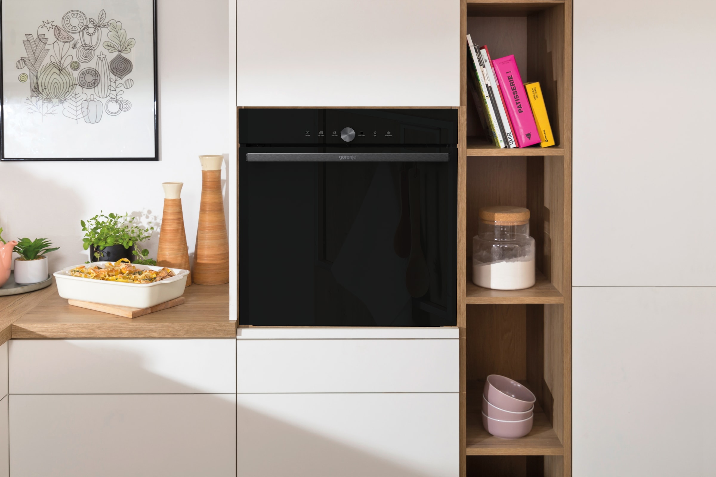 GORENJE Pyrolyse Backofen  »GO66E PIZZA350C«, mit Vollauszug, Pyrolyse-Selbstreinigung, PizzaPlus: In 3:30 Min. bei 350 °C die perfekte Pizza zuhause backen