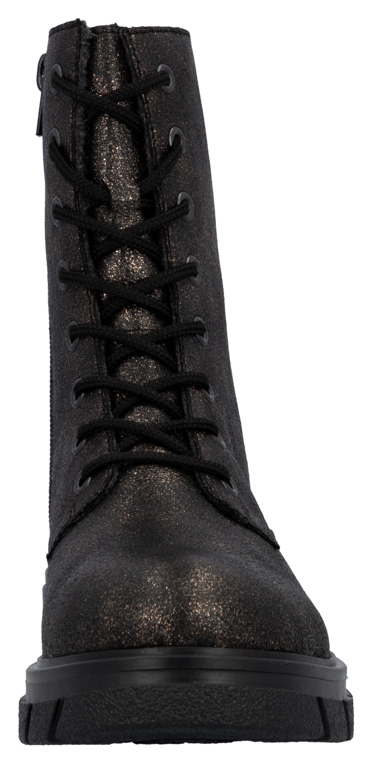 Rieker Schnürboots  , Stiefelette, Blockabsatz, mit zusätzlichem Innenreißverschluss