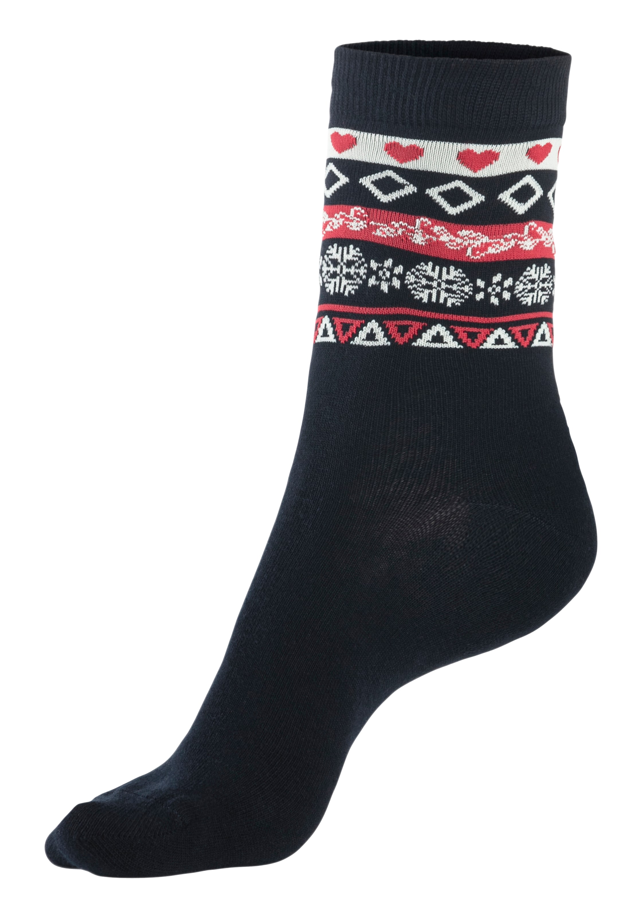 H.I.S Basicsocken, (Packung, 3 Paar), mit Wintermotiven