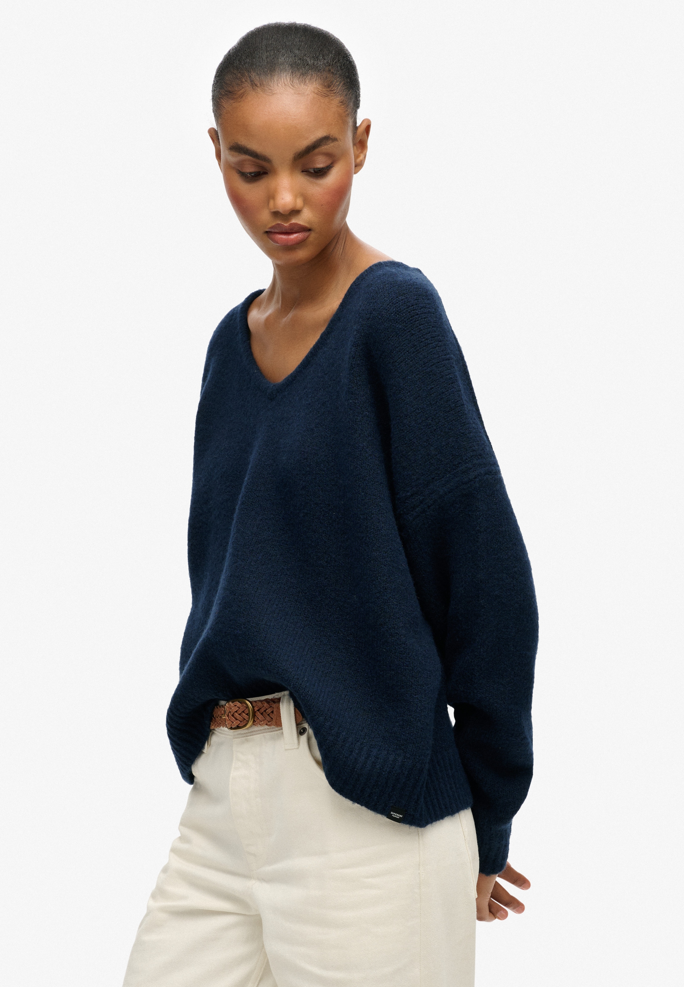 Superdry Strickpullover »BRUSHED OS V NECK JUMPER«