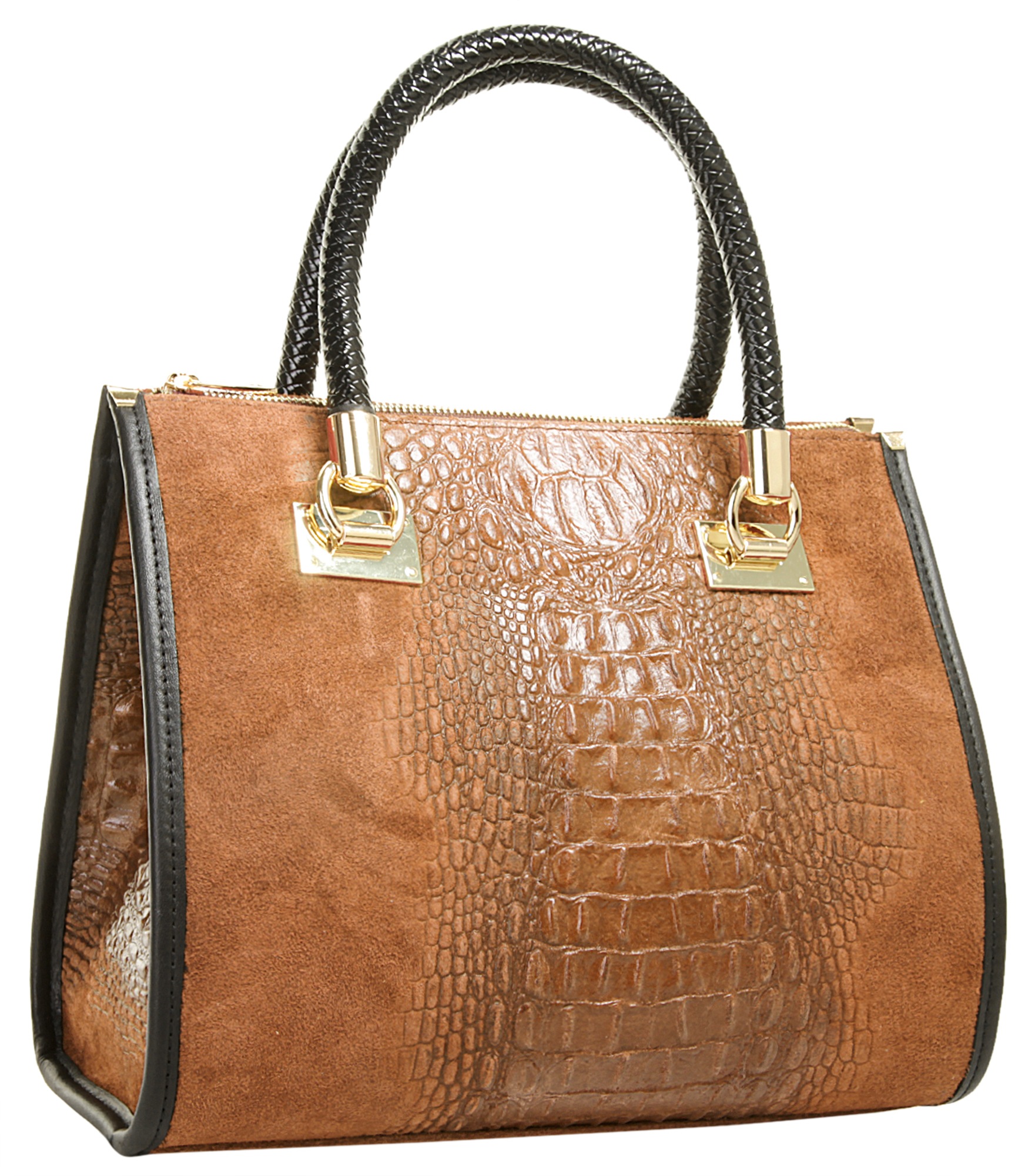 Cluty Henkeltasche, echt Leder, Made in Italy