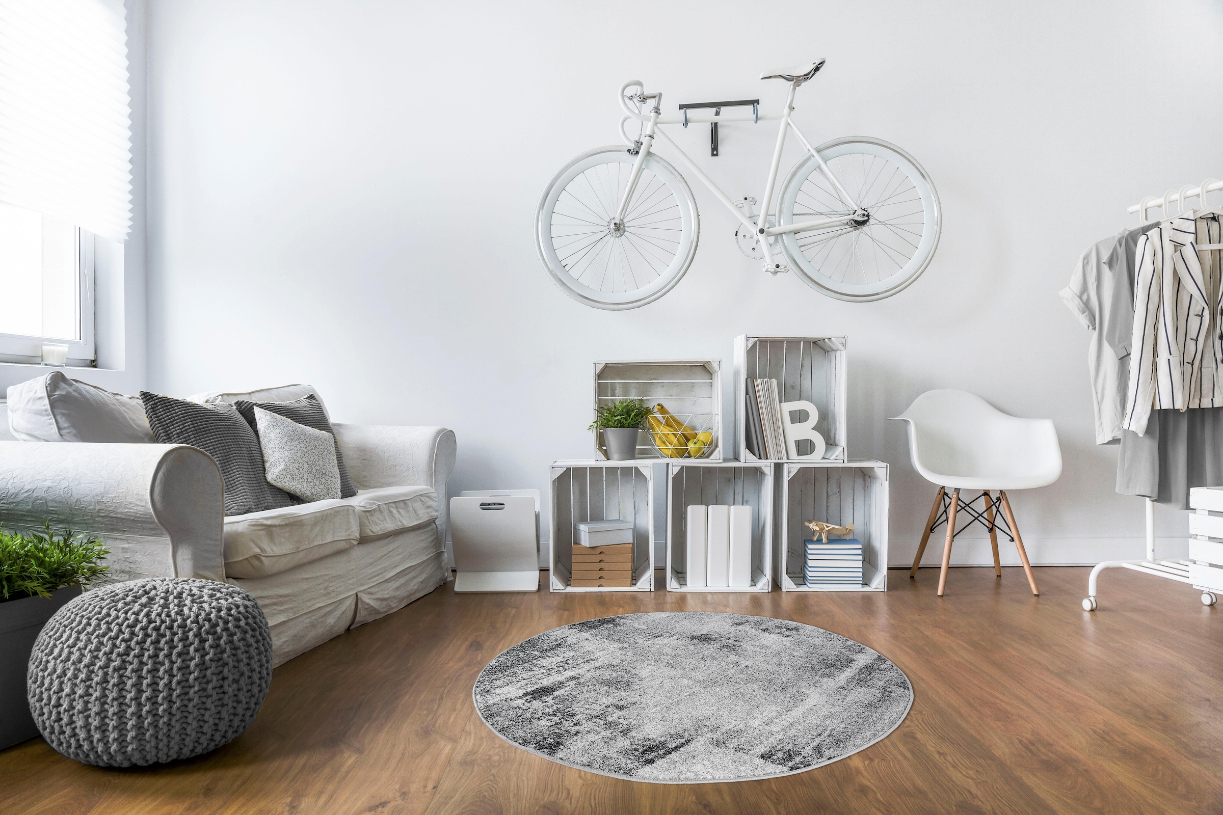 Andiamo Teppich »Luna«, rund, Kurzflor, modernes Design, ideal im Wohnzimmer & Schlafzimmer