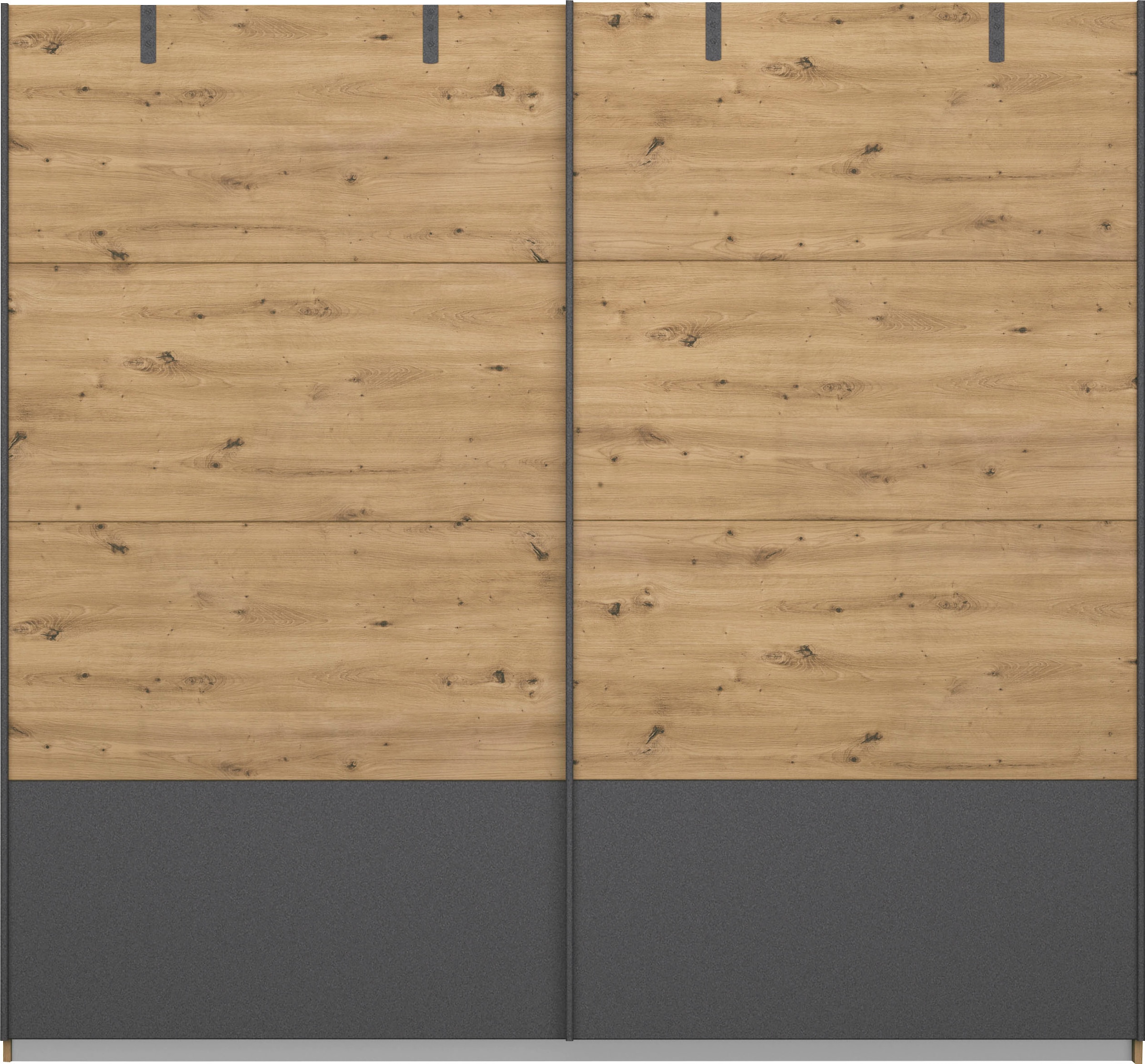 rauch Schwebetürenschrank »Schrank Kleiderschrank Ankleide Garderobe BIRMINGHAM« Breite/Höhe/Tiefe: 226/210/62 cm,  im Industrial-Style, Griffleisten in Graumetallic MADE IN GERMANY