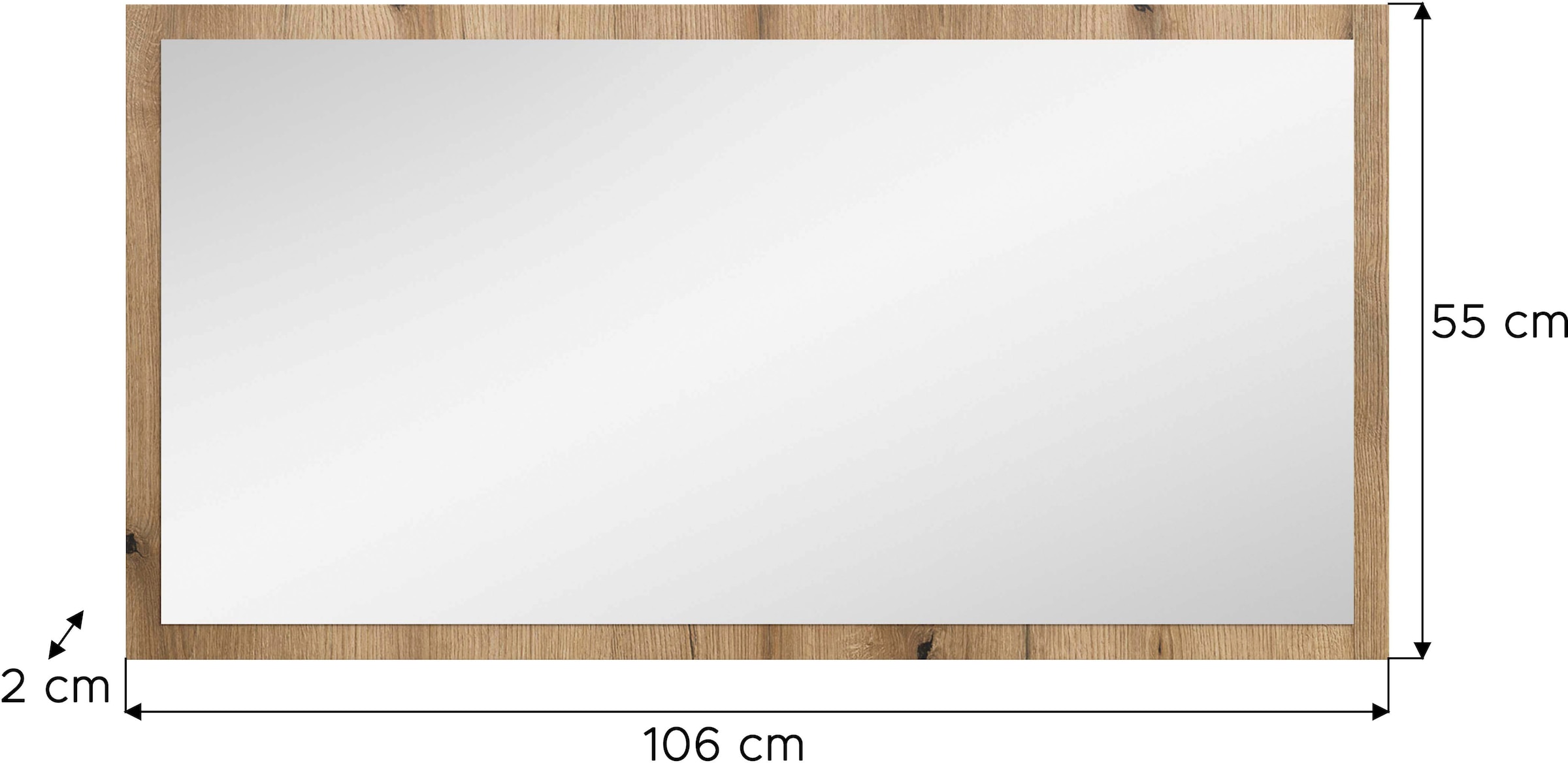 INOSIGN Spiegel »TATIO,106x55x2 cm, große Spiegelfläche«